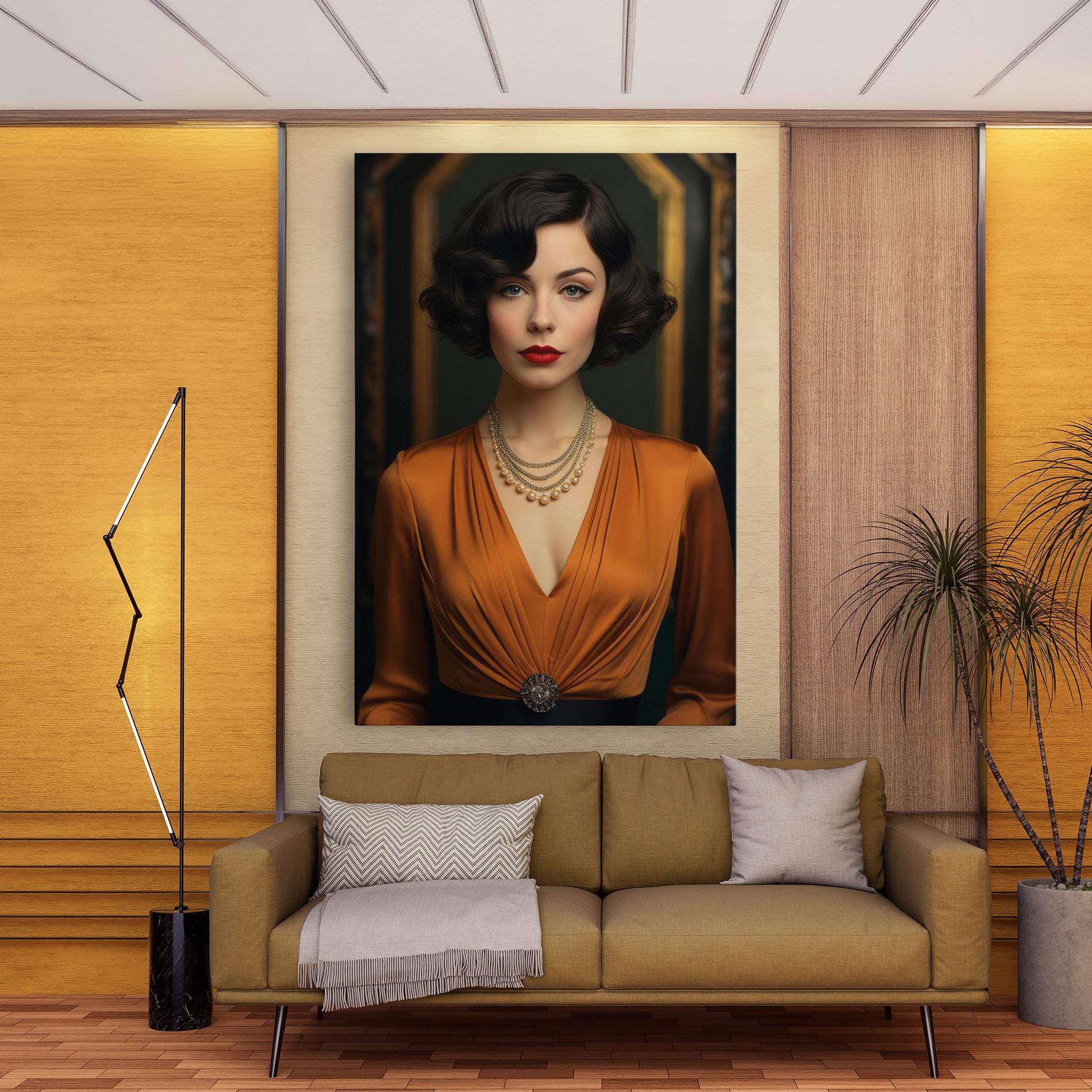 Leinwandbild Orange Blouse Pearls mockup 9