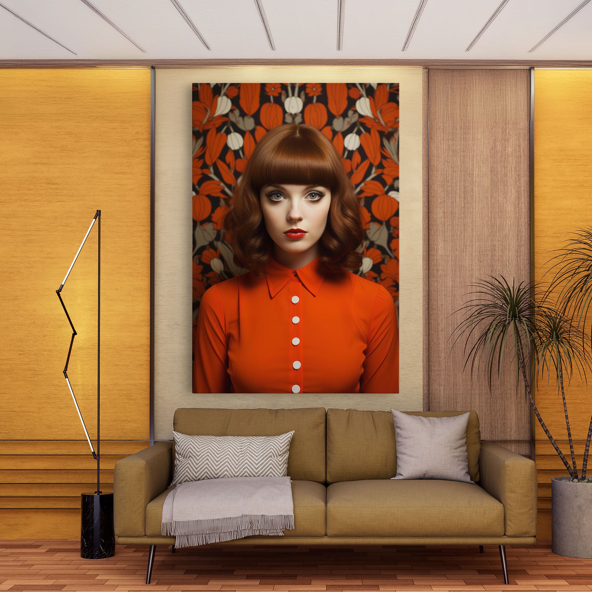 Orange Blouse Woman mockup 9