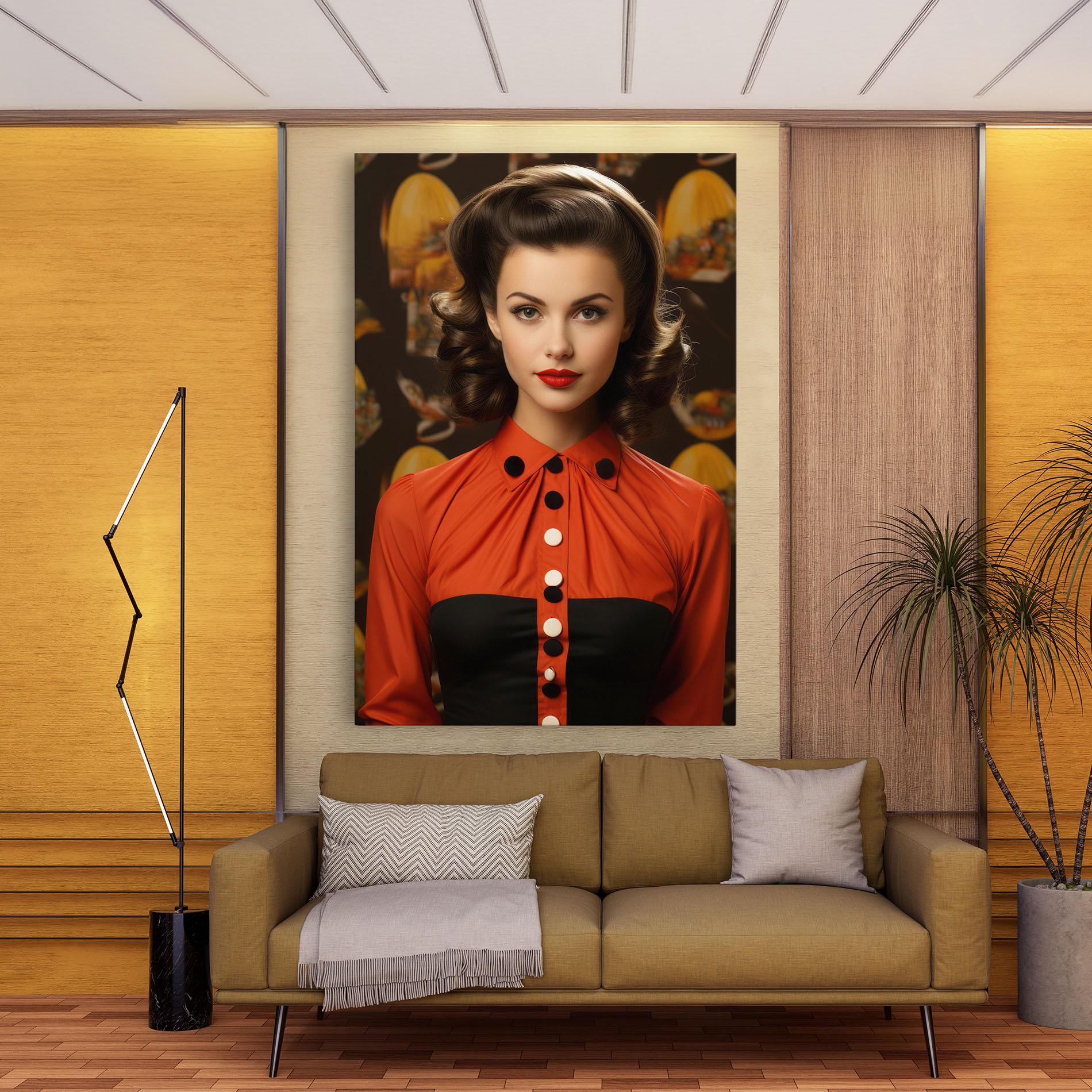 Leinwandbild Vintage Red Black mockup 9