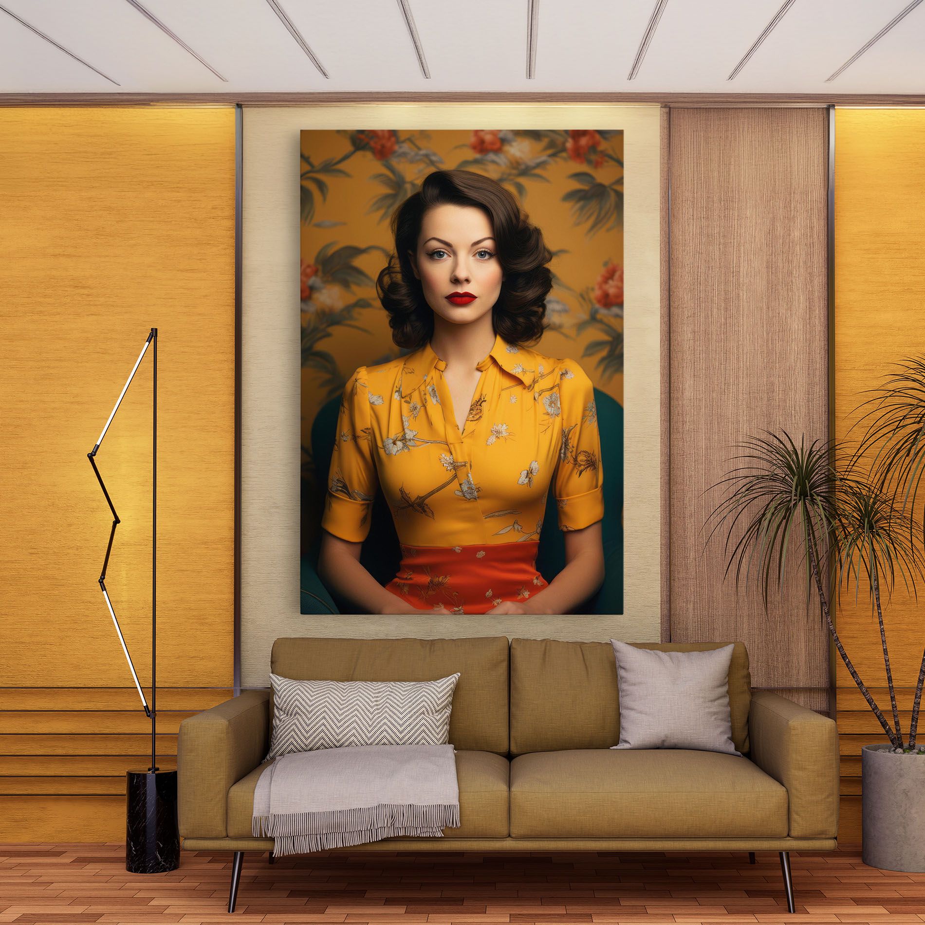 Yellow Red Dress mockup 9