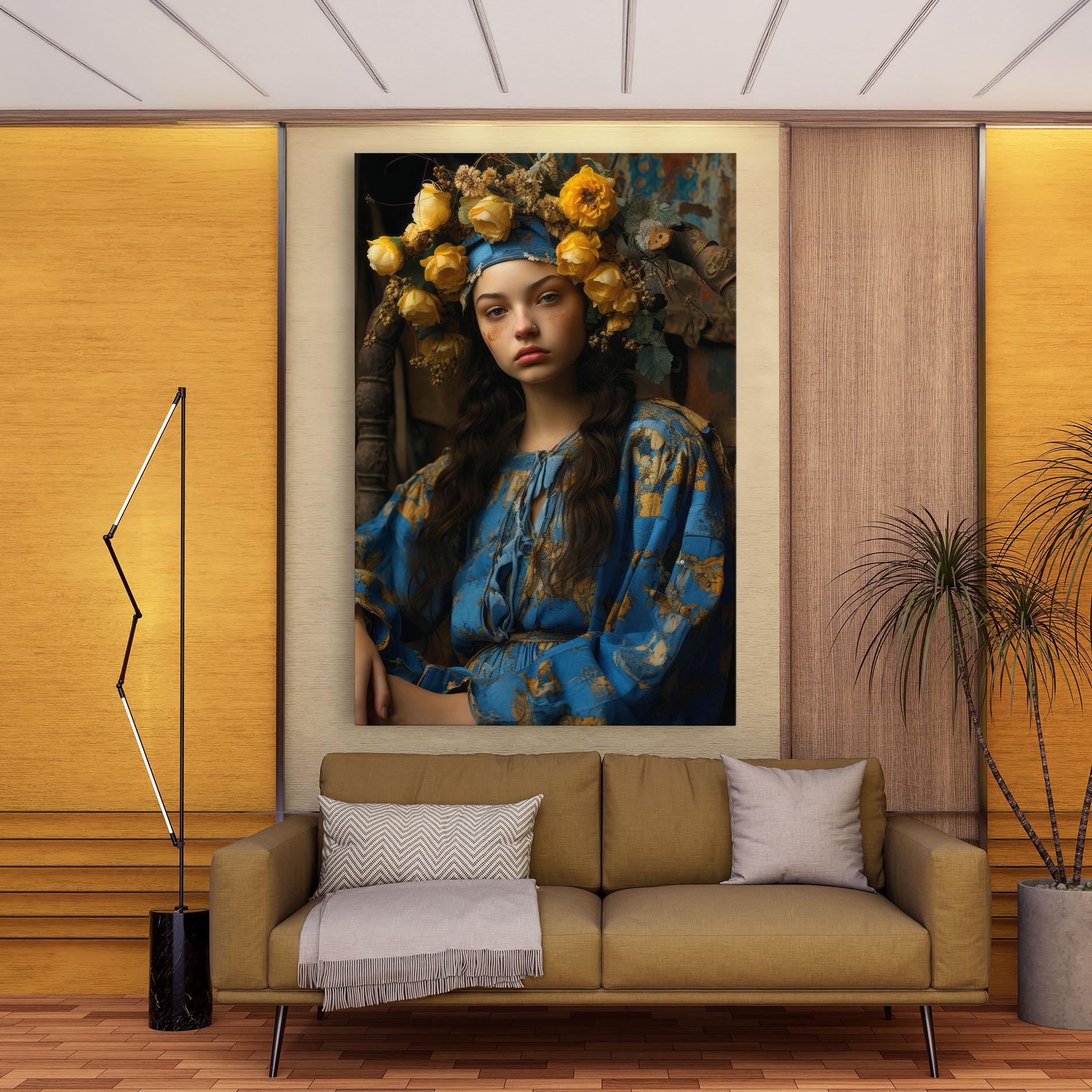 Leinwandbild Yellow Rose Dress mockup 9