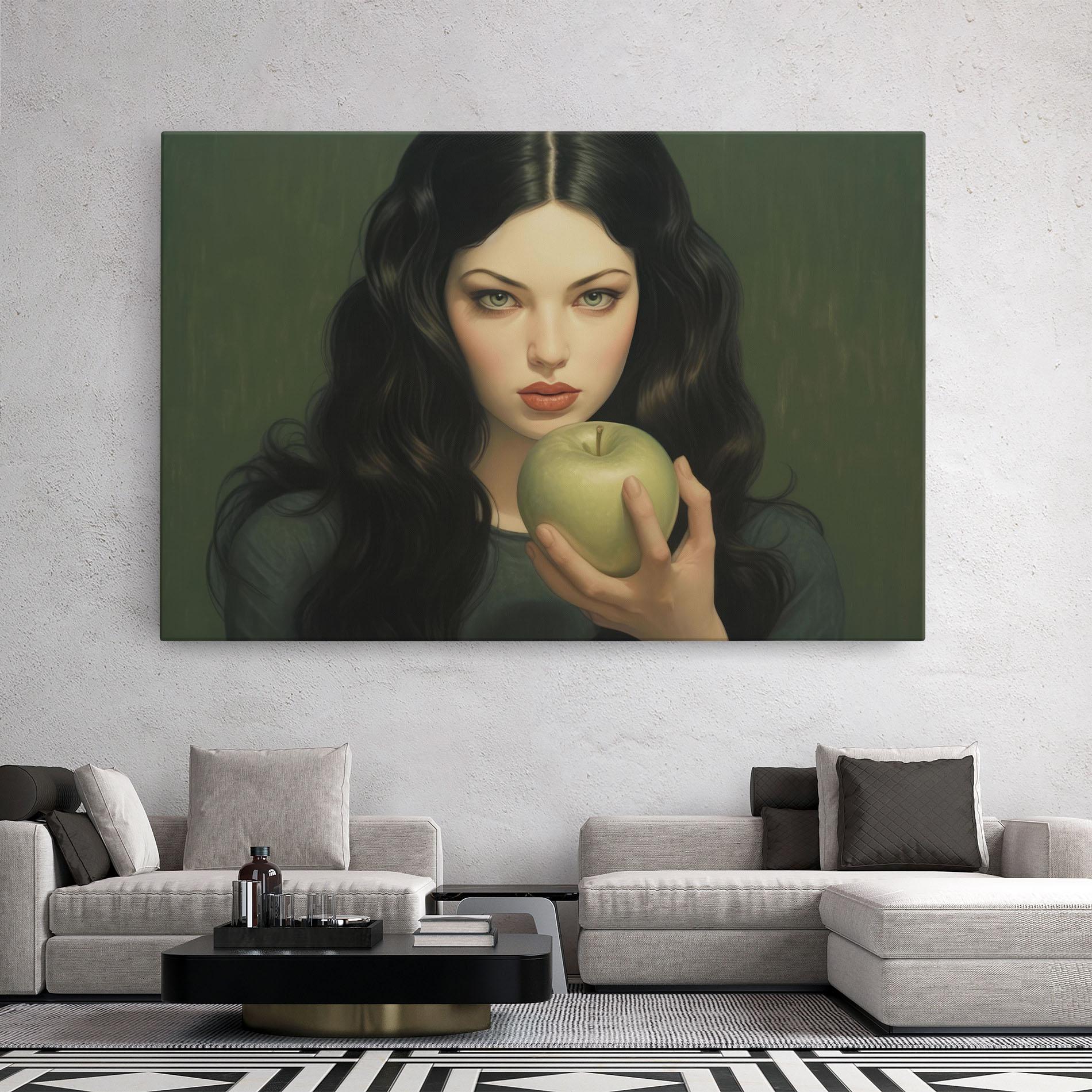 Leinwandbild Green Apple Painting mockup 2