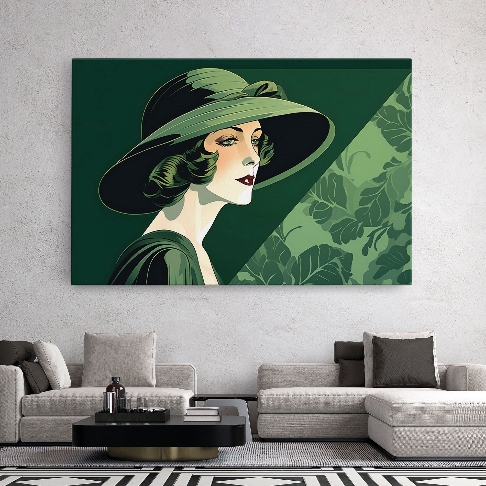 Green Woman Painting mockup 2