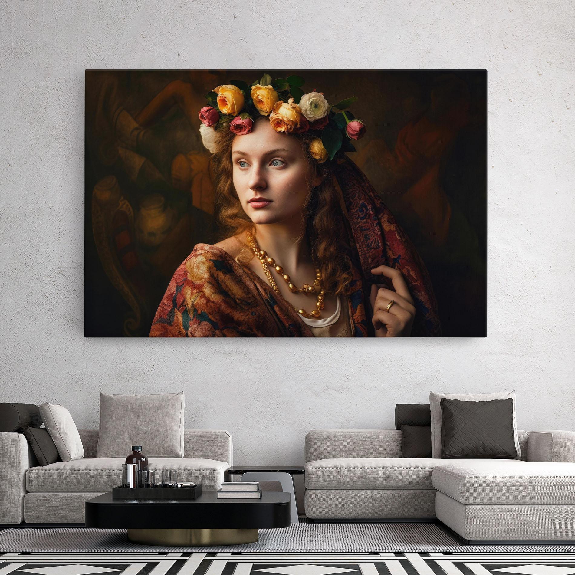 Leinwandbild Renaissance Woman mockup 2