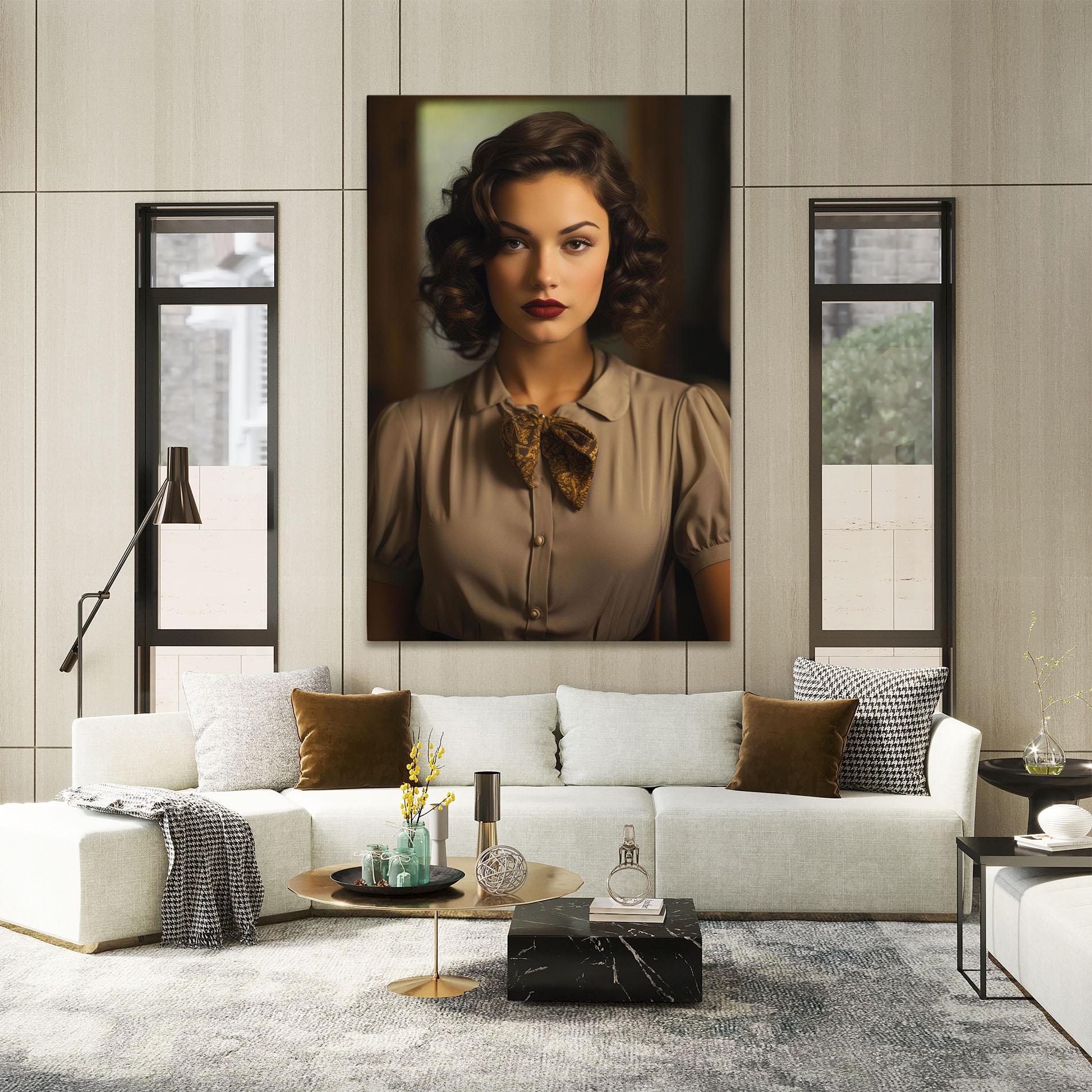 Leinwandbild Beige Vintage Blouse mockup 2