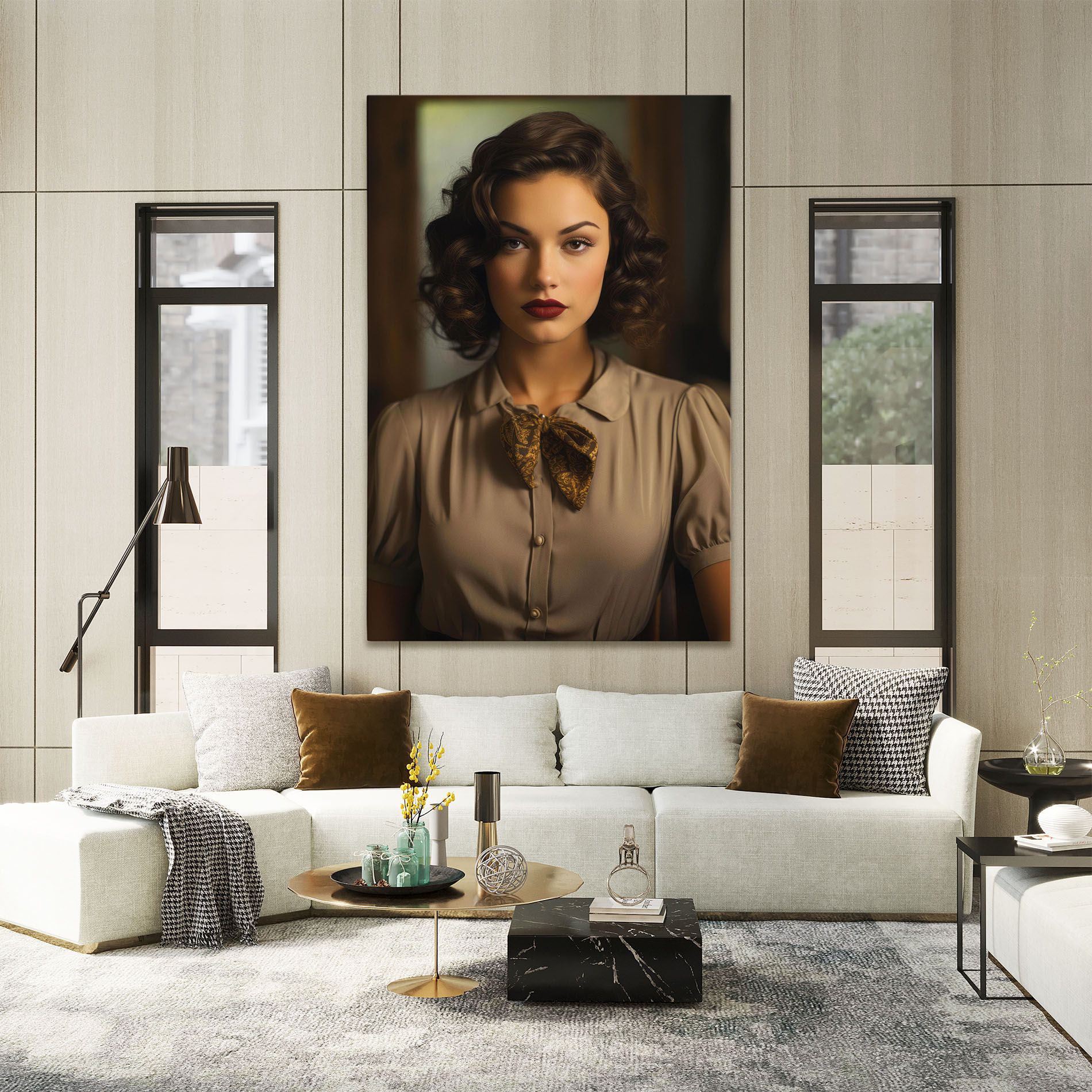 Beige Vintage Blouse mockup 2