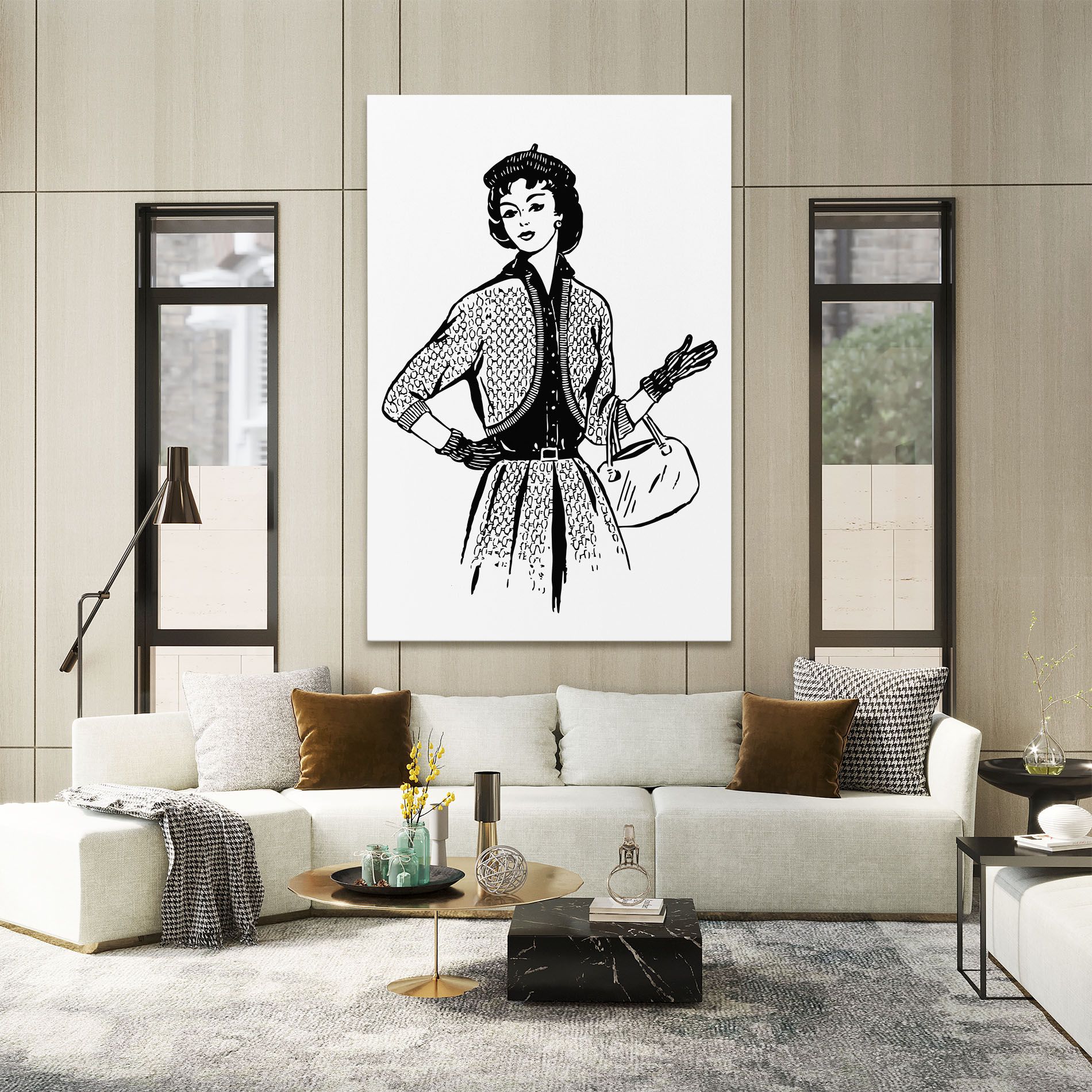 Vintage Woman Line mockup 2