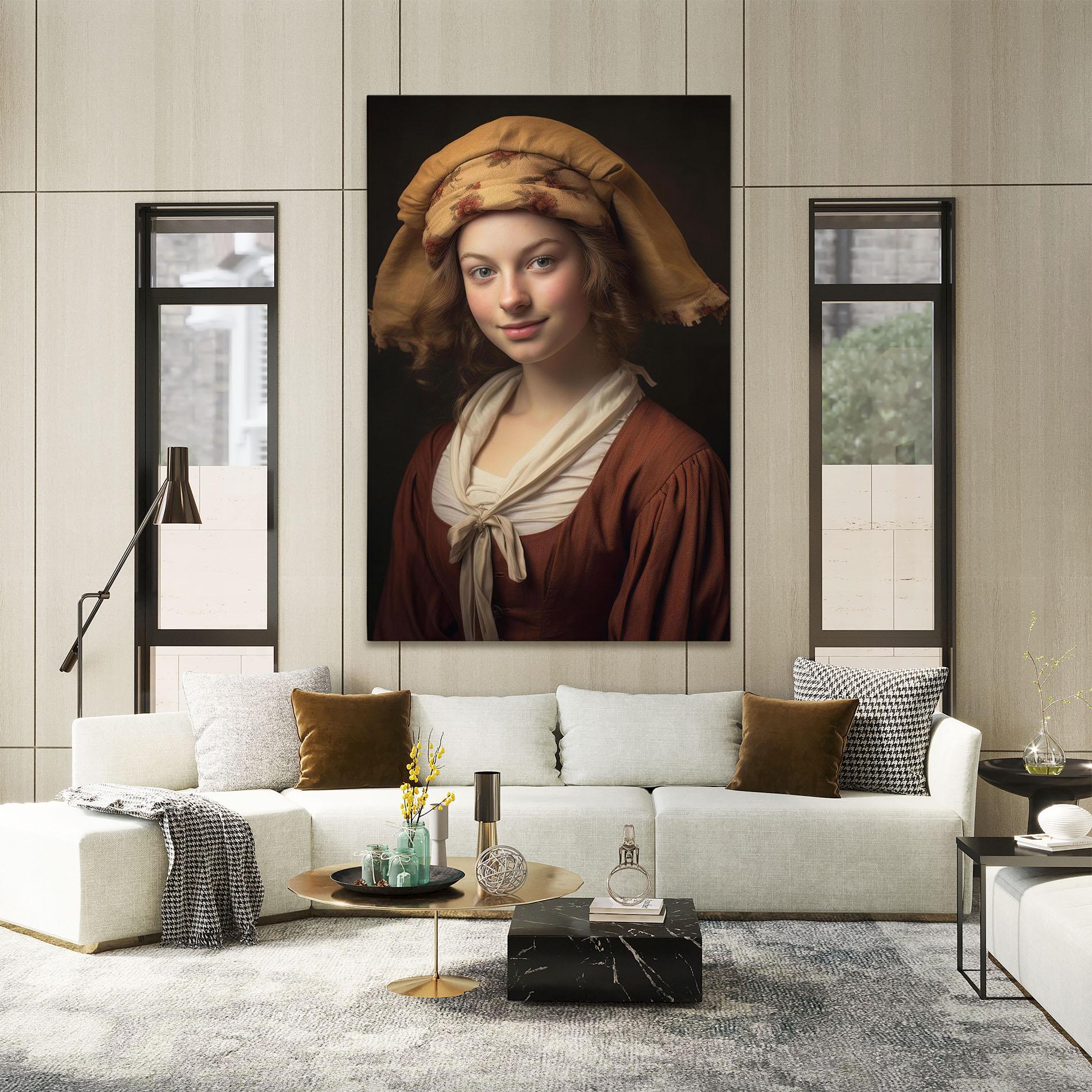 Leinwandbild Young Vintage Woman mockup 2