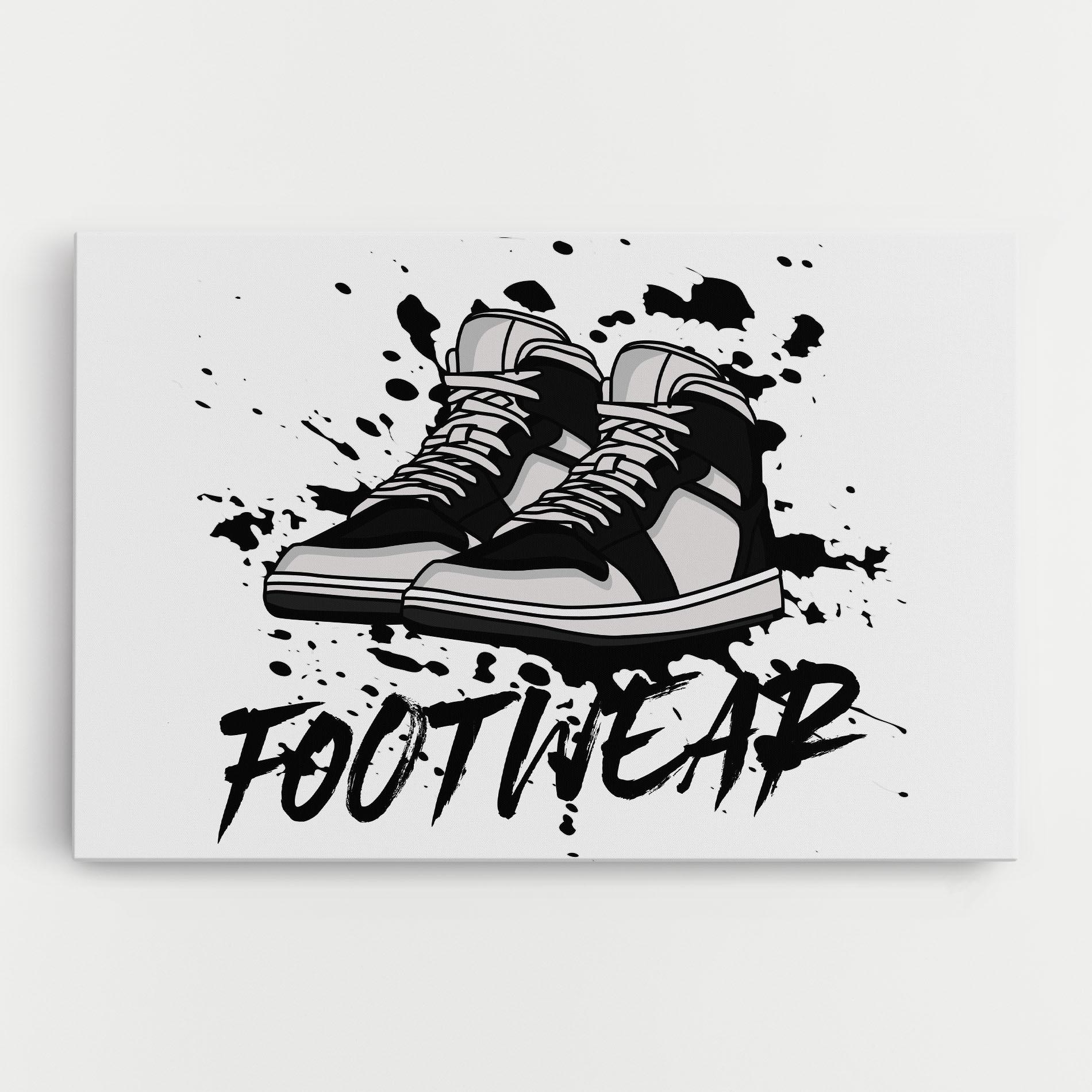 Leinwandbild Black Footwear mockup 0