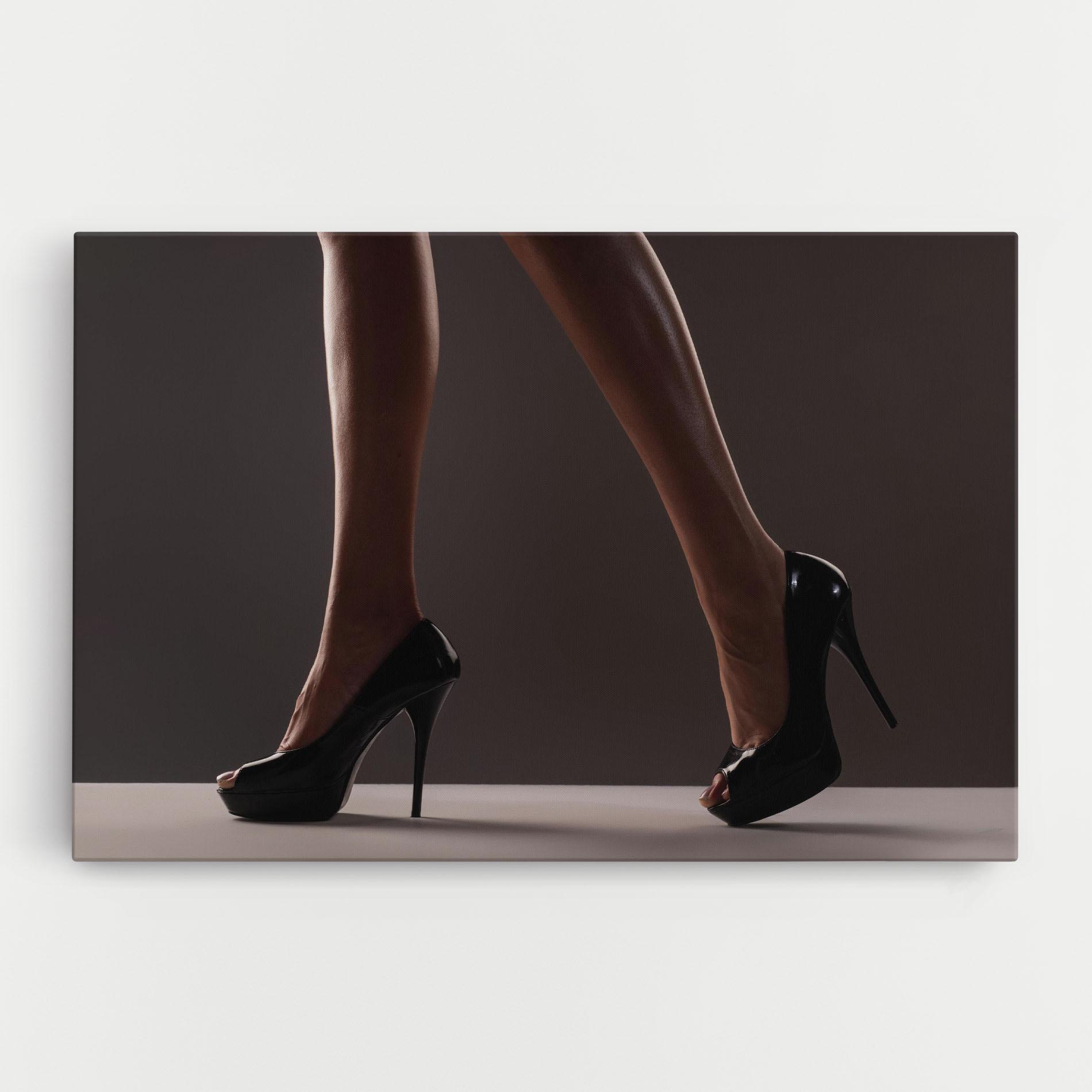 Leinwandbild Black High Heels mockup 0