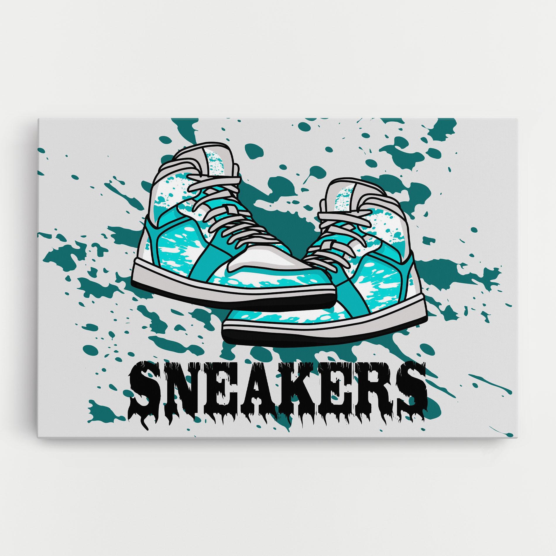 Leinwandbild Light Blue Sneakers mockup 0