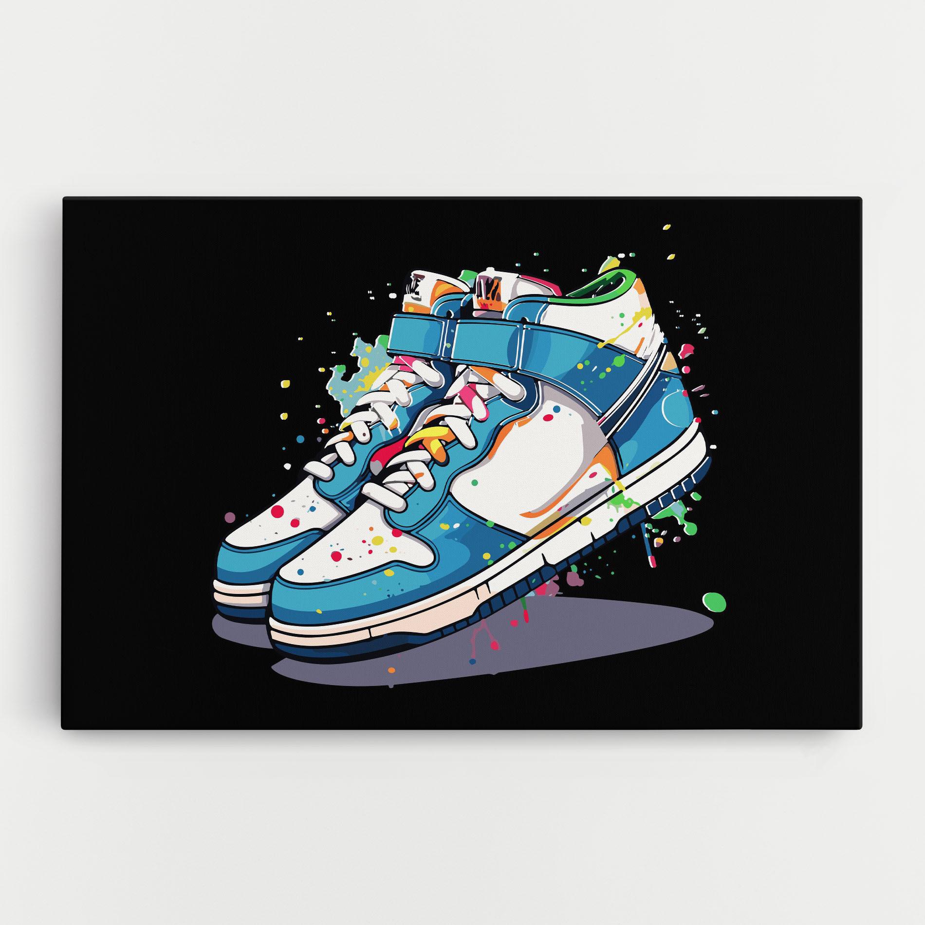 Leinwandbild Shoes Splash Color mockup 0