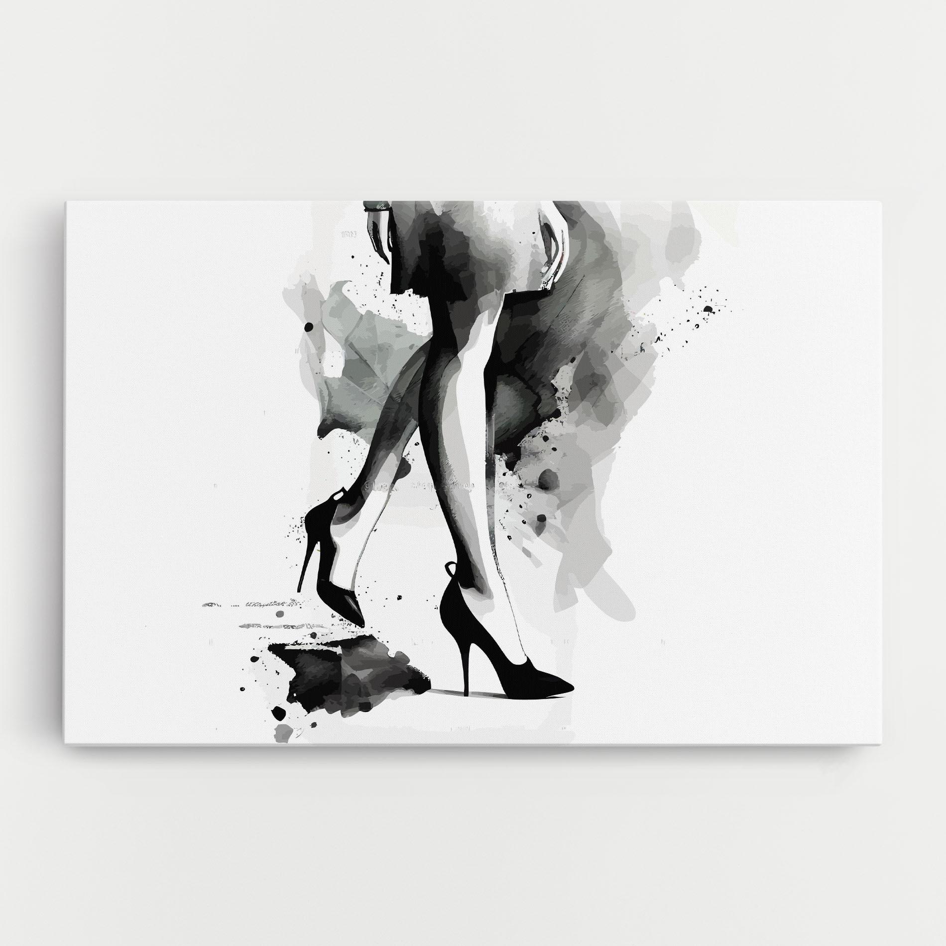 Leinwandbild Watercolor Shoes mockup 0