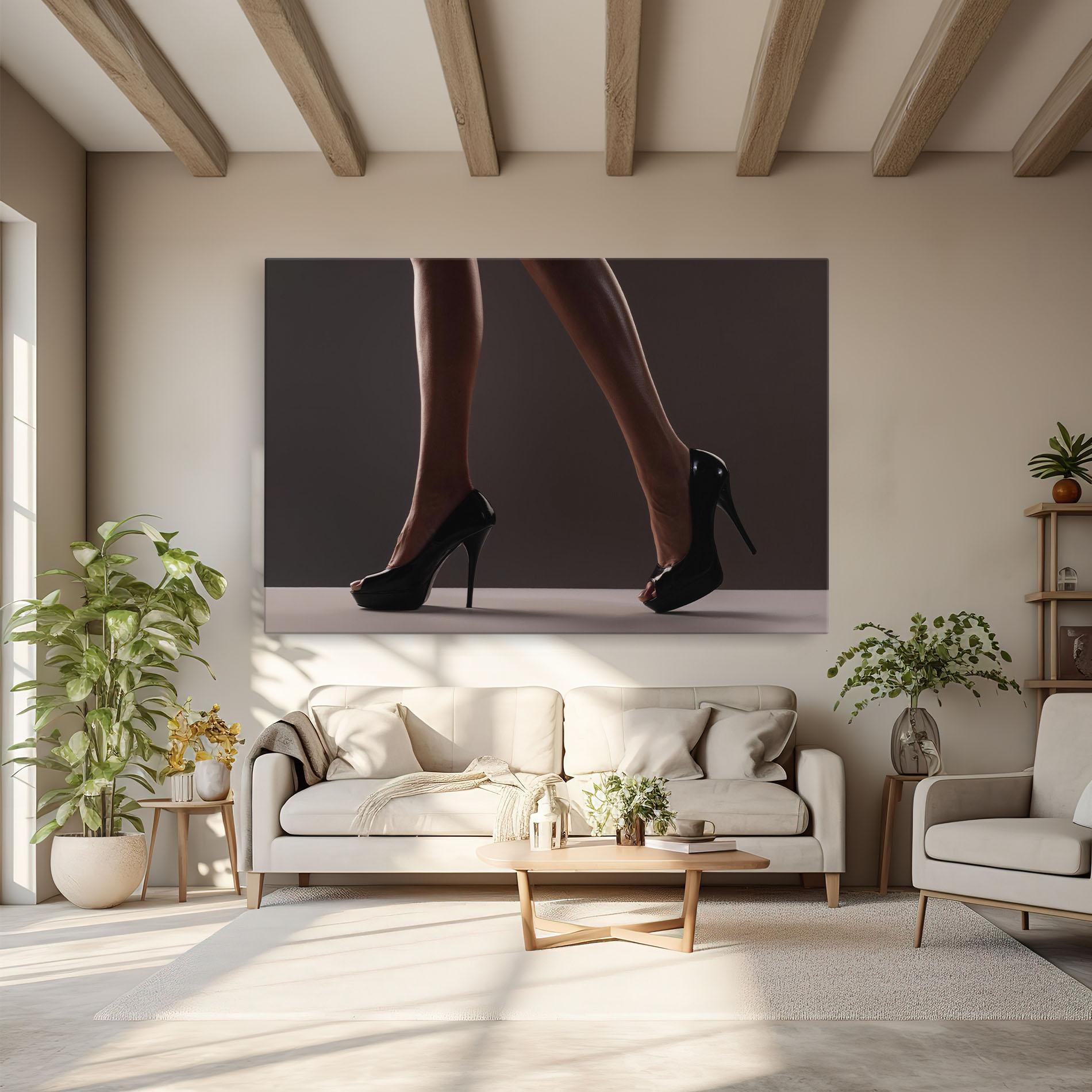Leinwandbild Black High Heels mockup 6