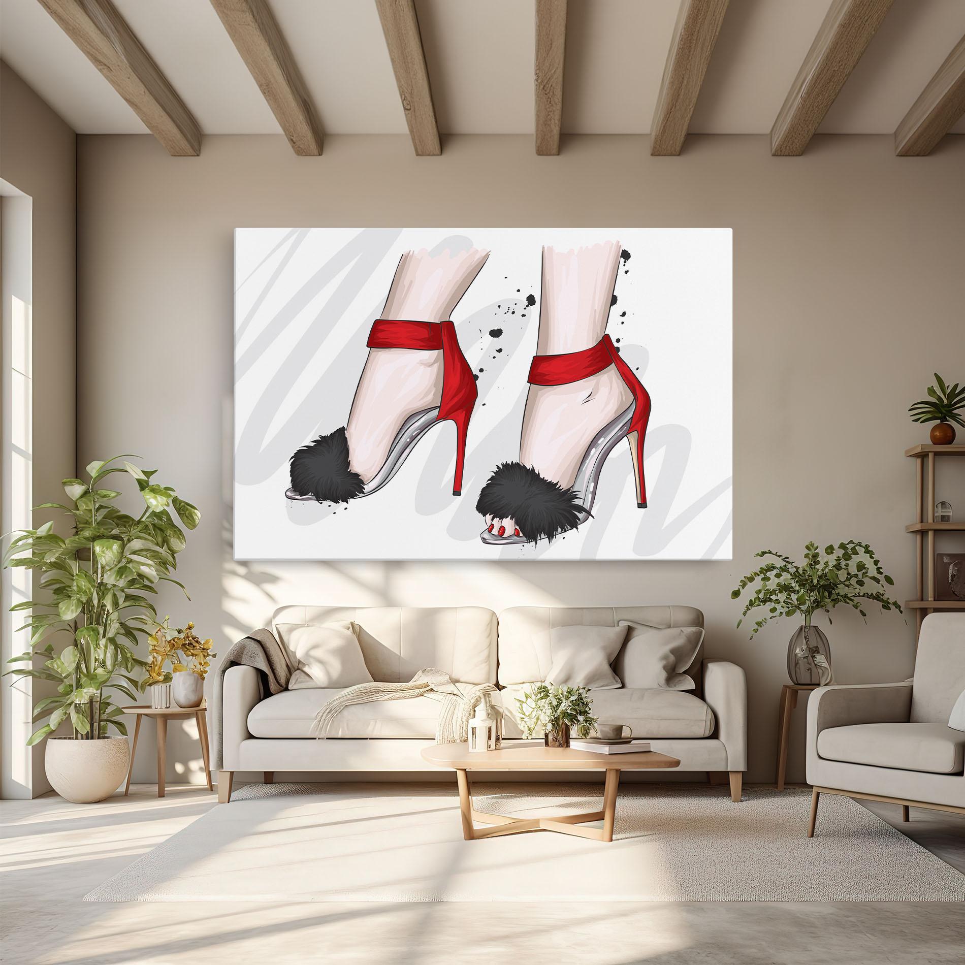 Leinwandbild Black Red Heels mockup 6