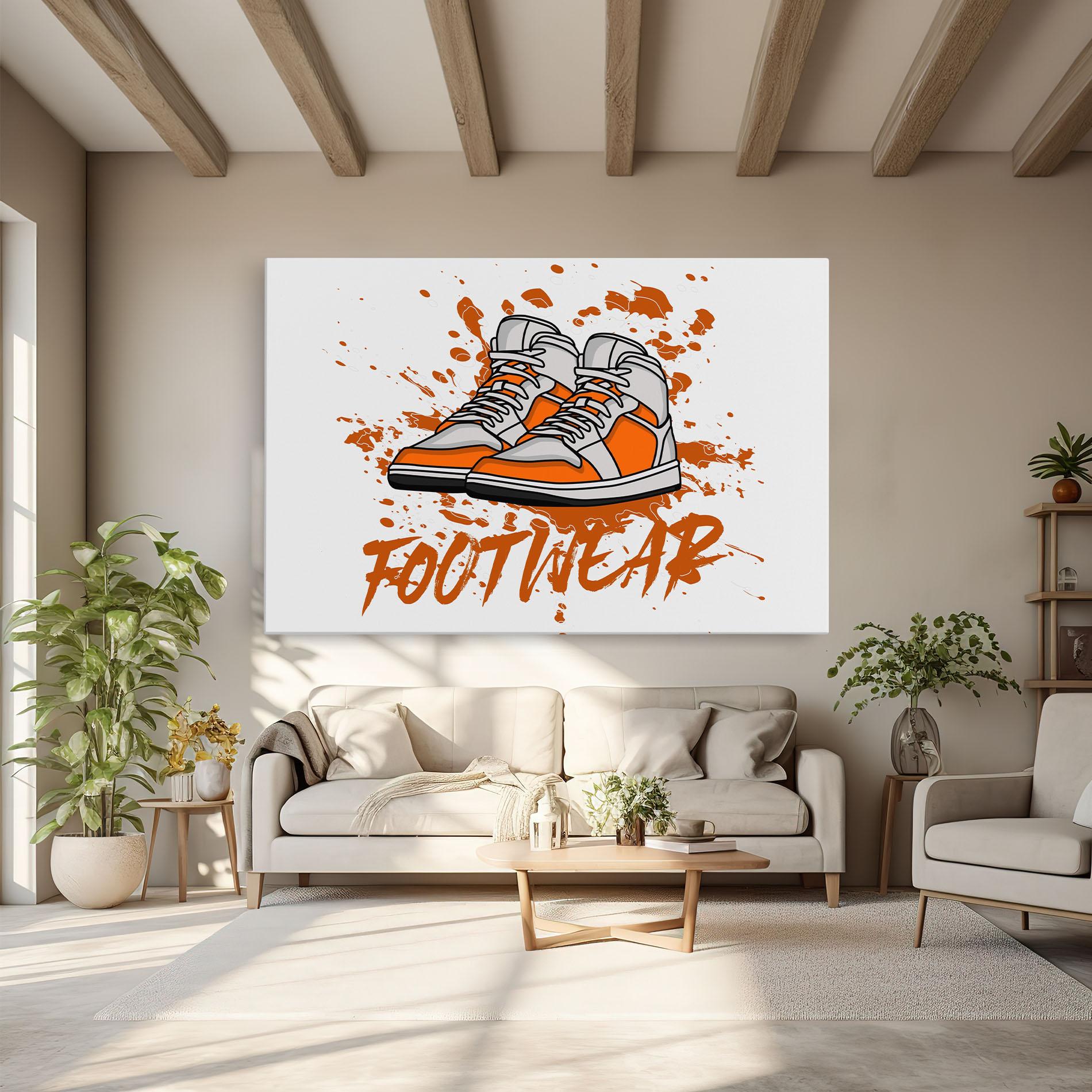 Leinwandbild Orange Footwear mockup 6