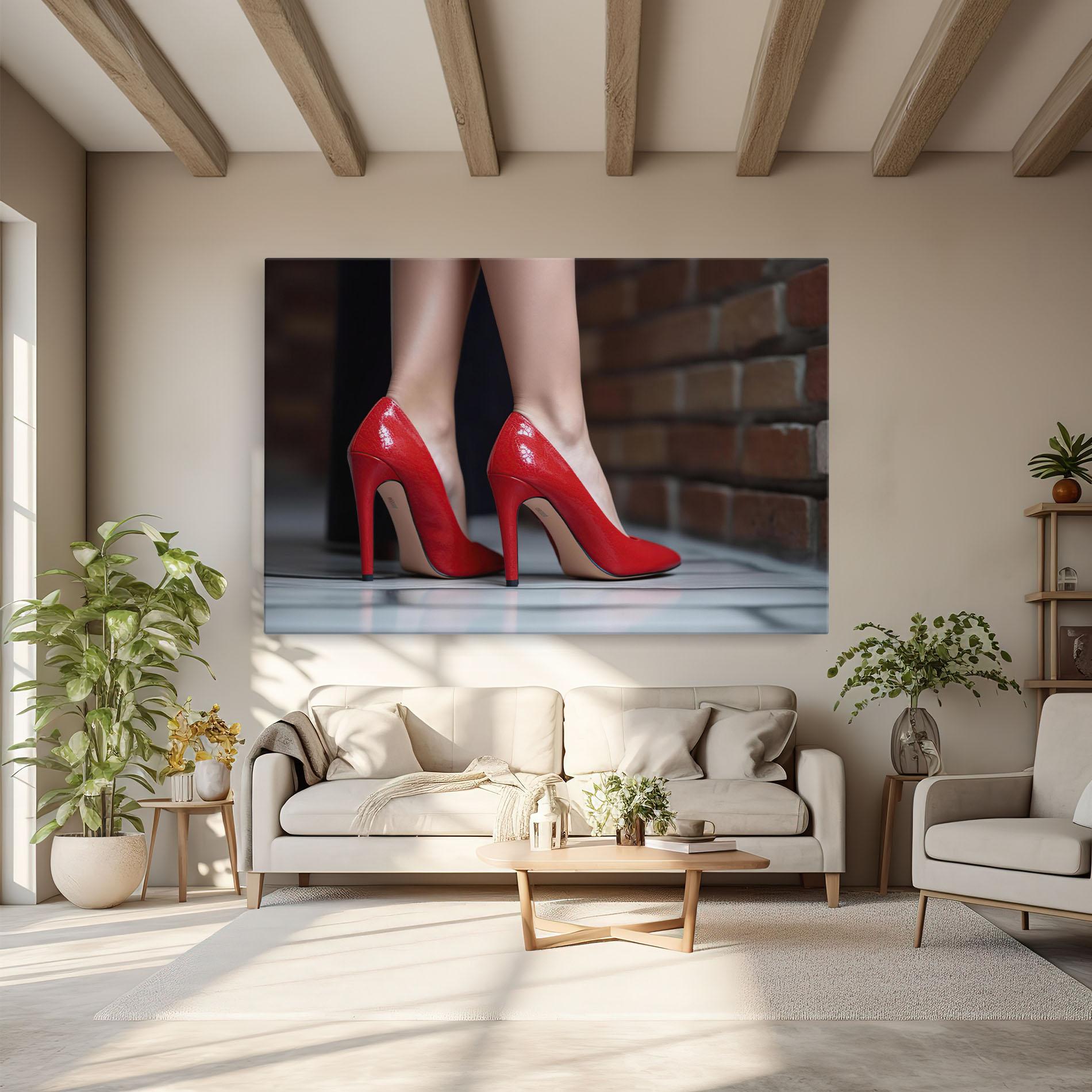 Leinwandbild Sexy Red Heels mockup 6