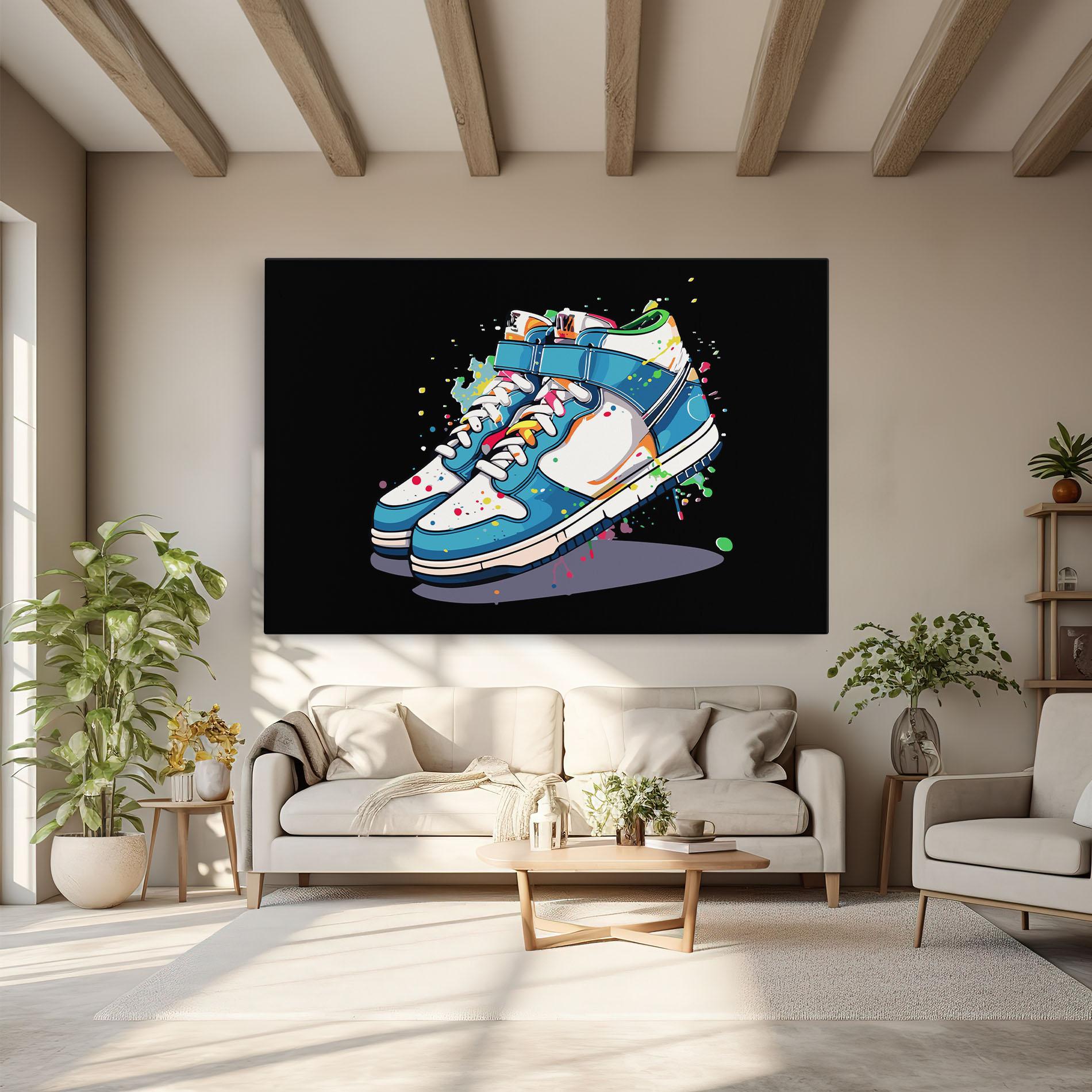 Leinwandbild Shoes Splash Color mockup 6