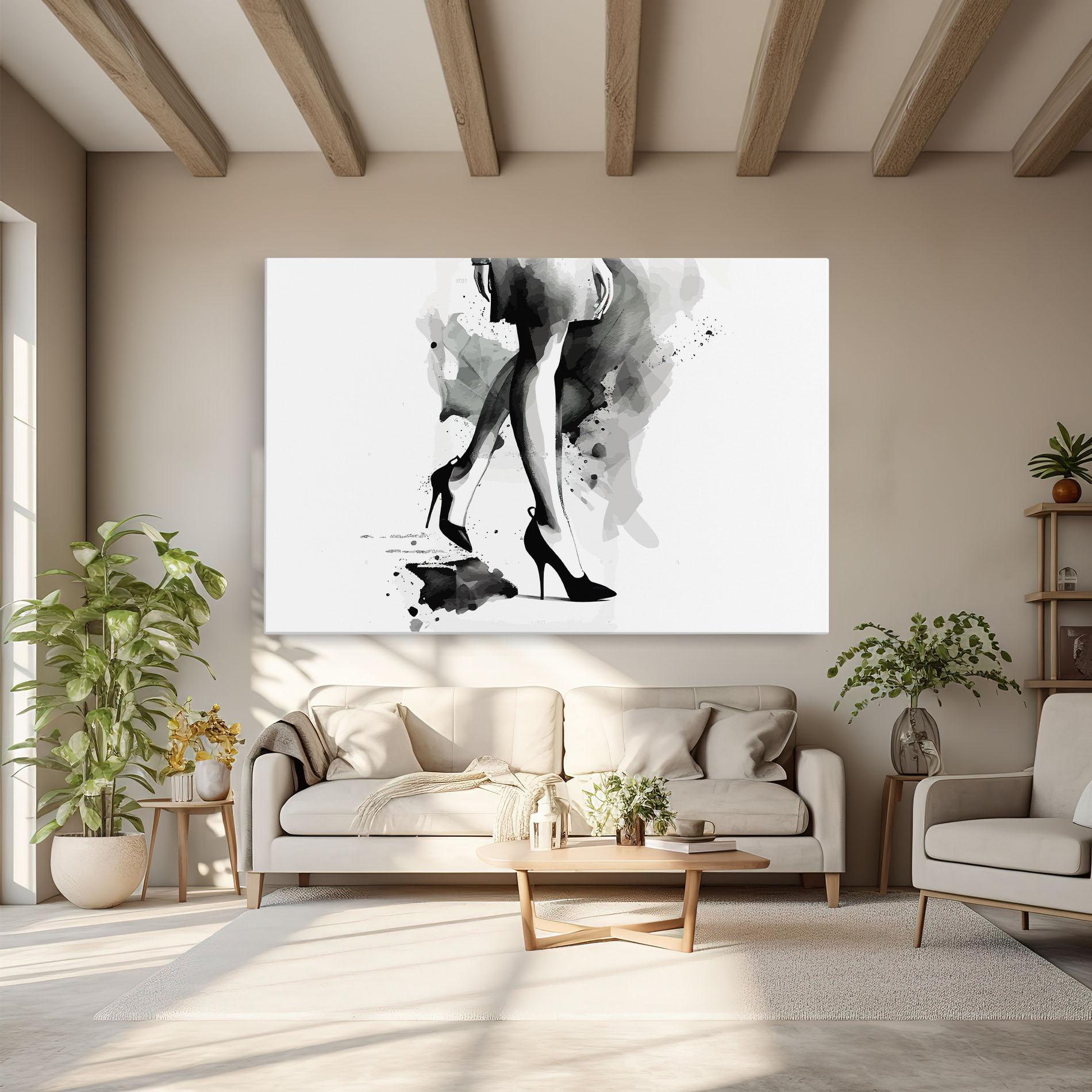 Leinwandbild Watercolor Shoes mockup 6