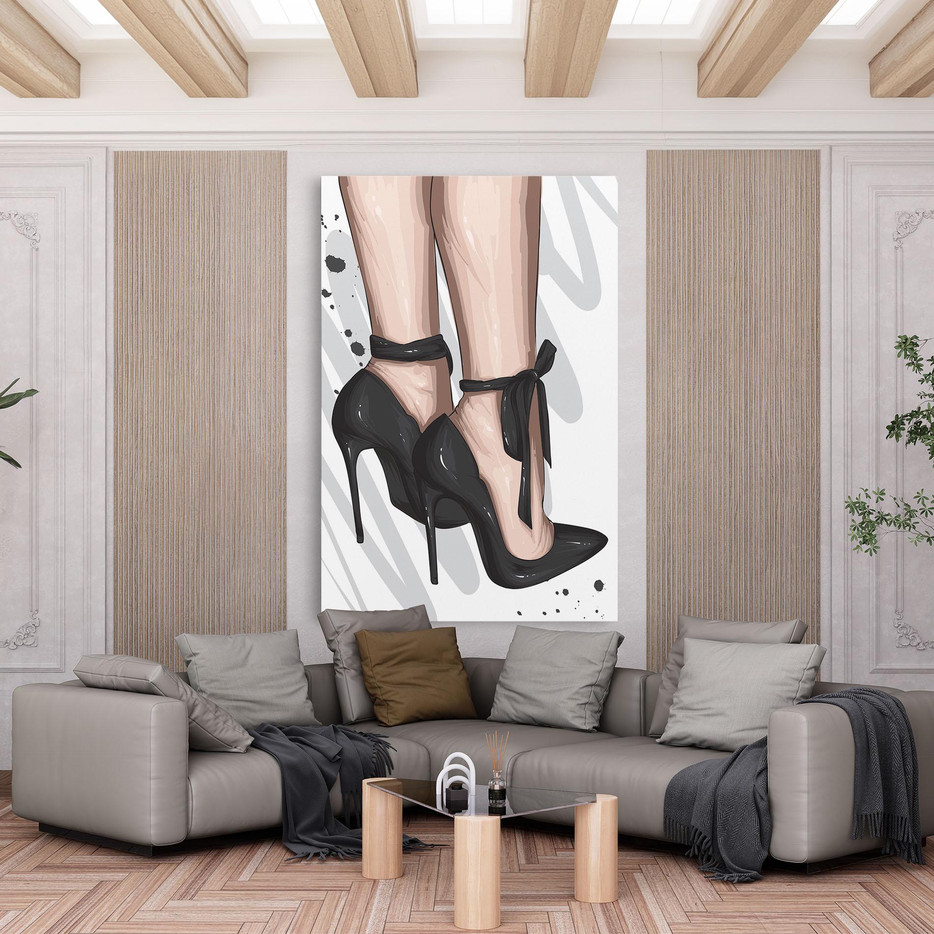 Leinwandbild Black Woman Shoes mockup 6