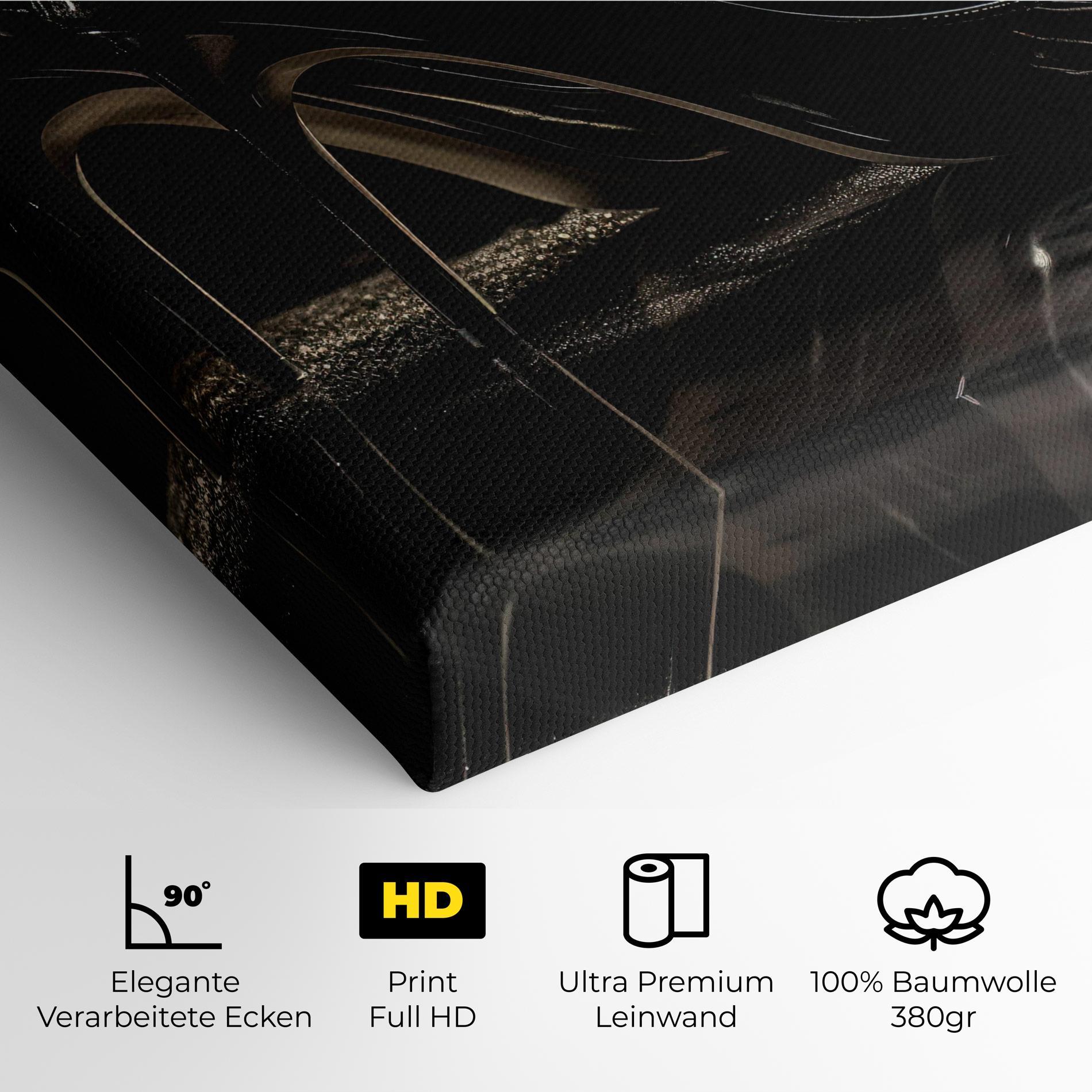 Leinwandbild Black Leather Shoes mockup 4