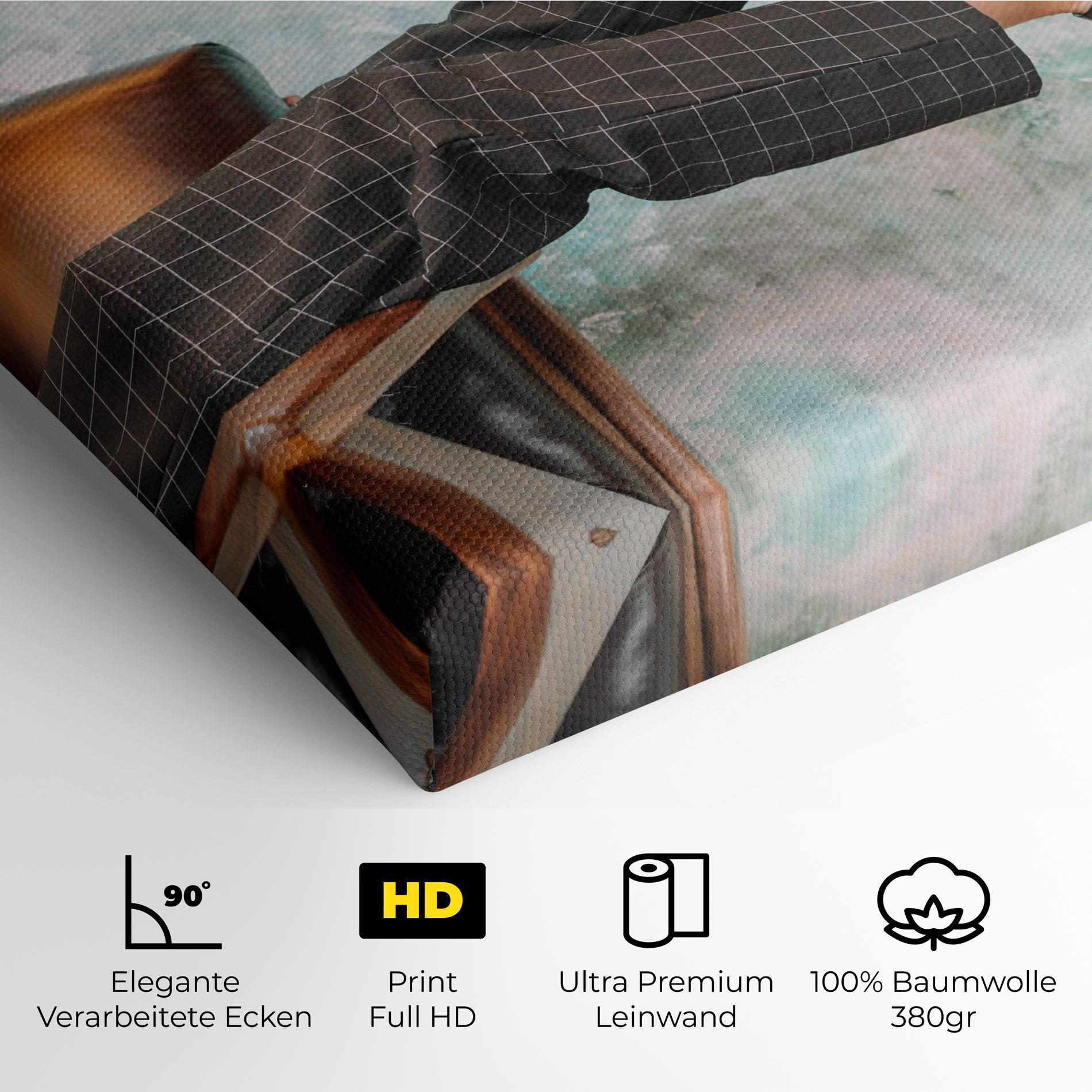 Leinwandbild Black Shoes On Chair mockup 4