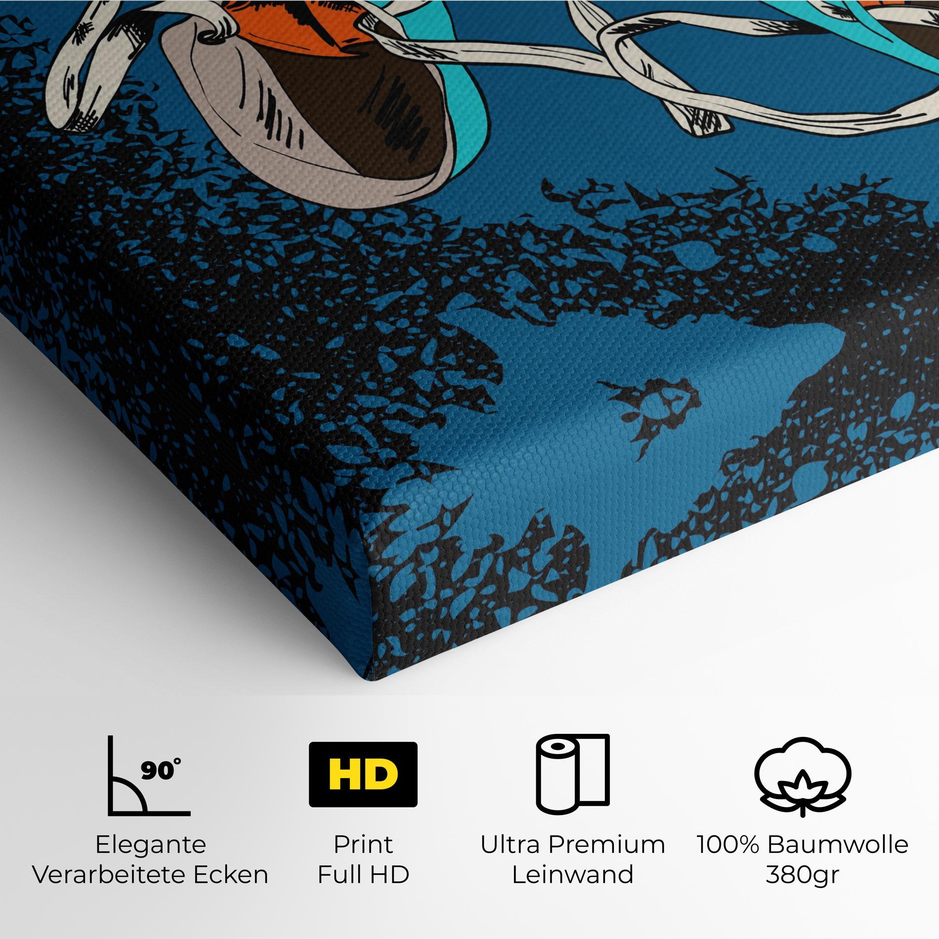 Leinwandbild Blue Shoes Splash mockup 4