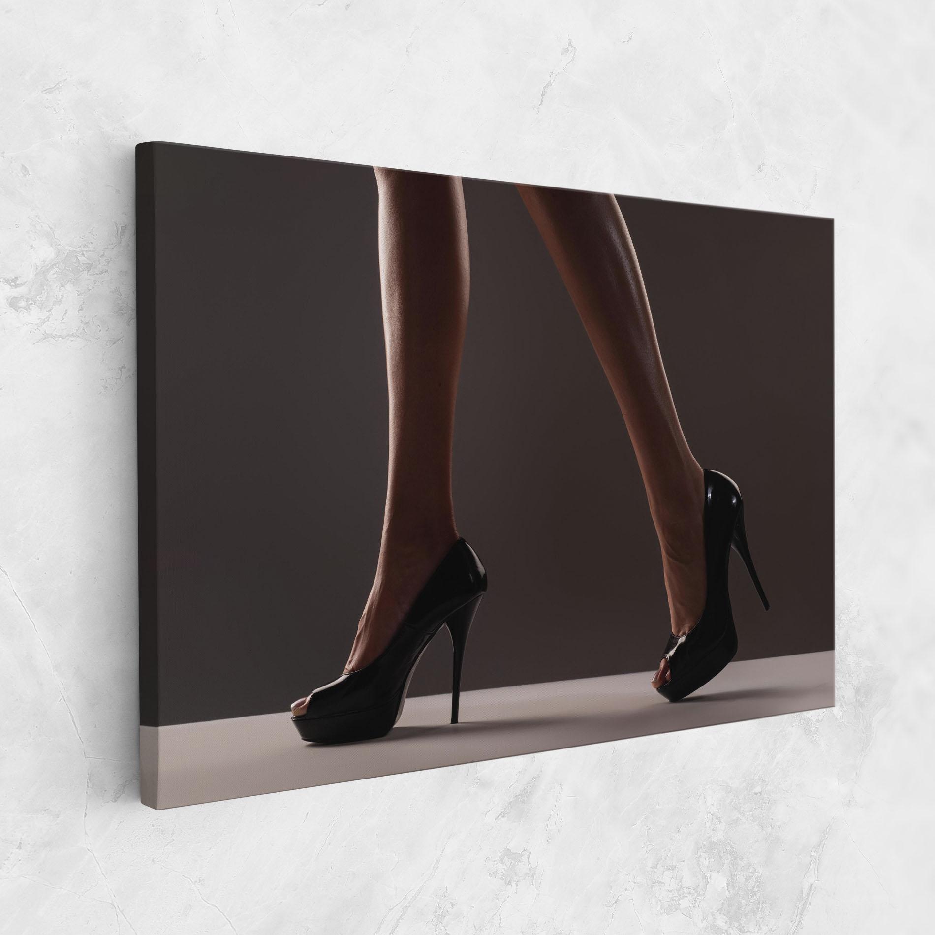 Leinwandbild Black High Heels mockup 1