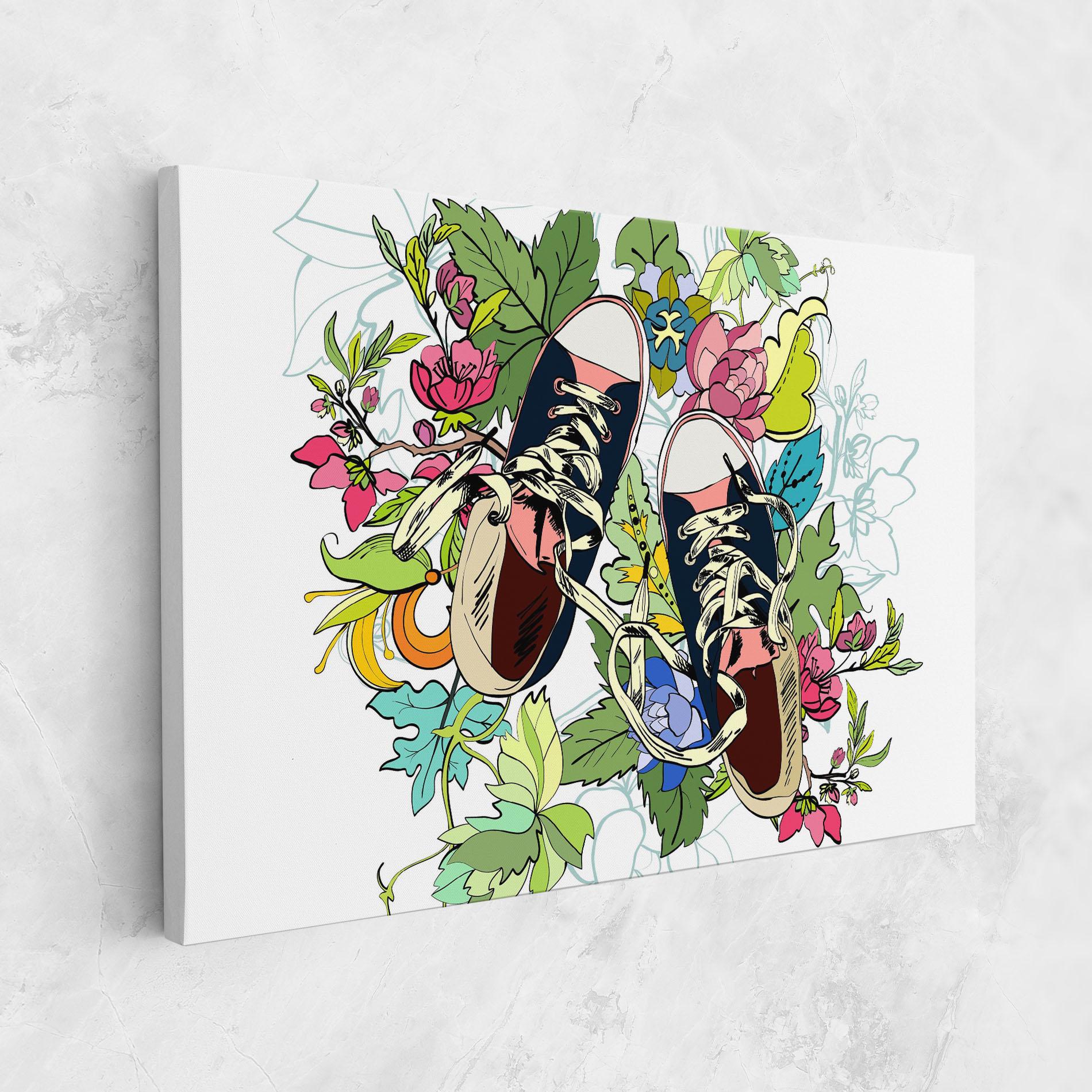 Leinwandbild Flower Shoes mockup 1