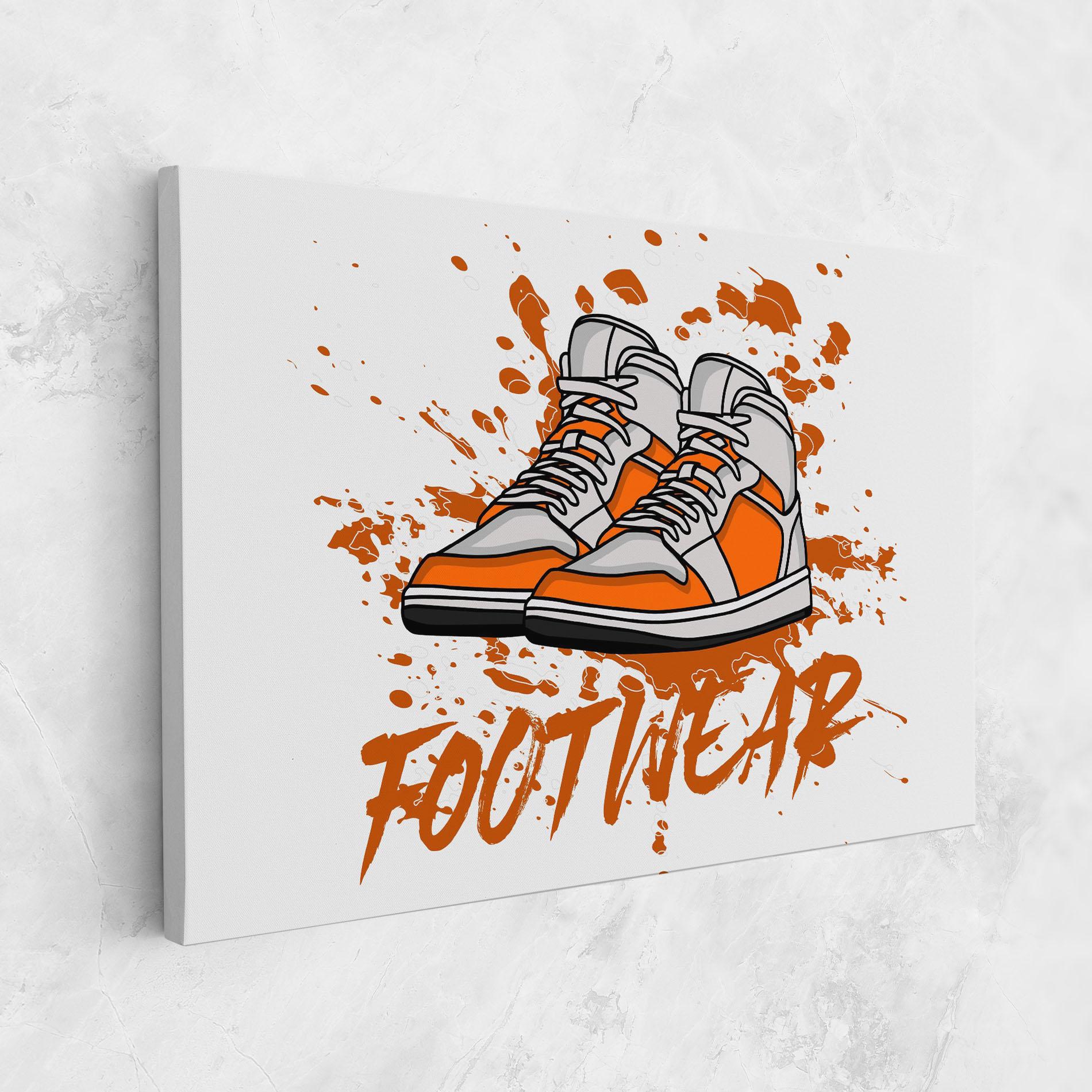 Leinwandbild Orange Footwear mockup 1