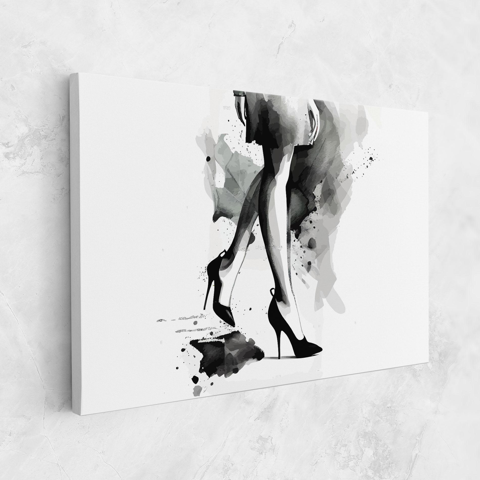 Leinwandbild Watercolor Shoes mockup 1