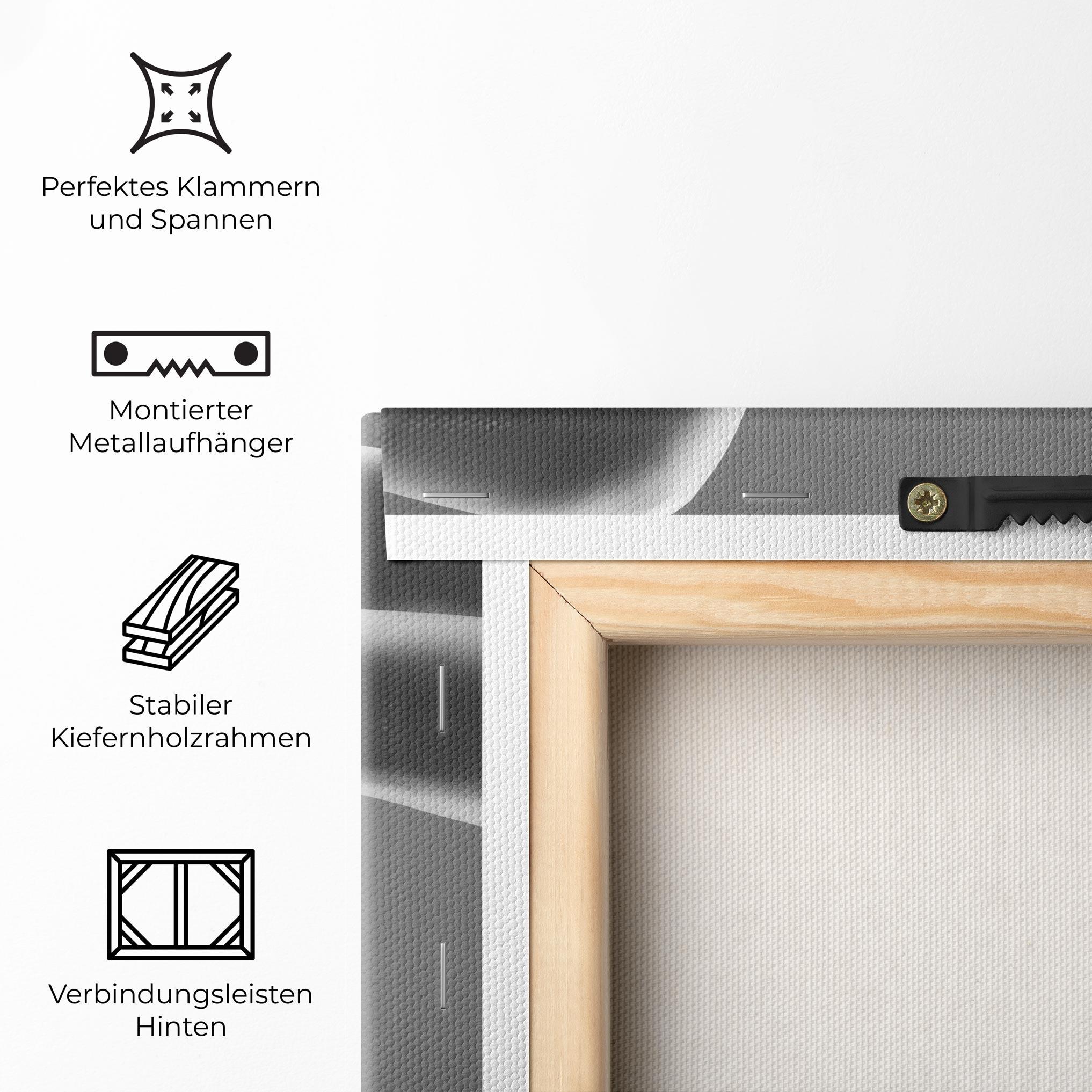 Leinwandbild Black Shoes On Grey mockup 5