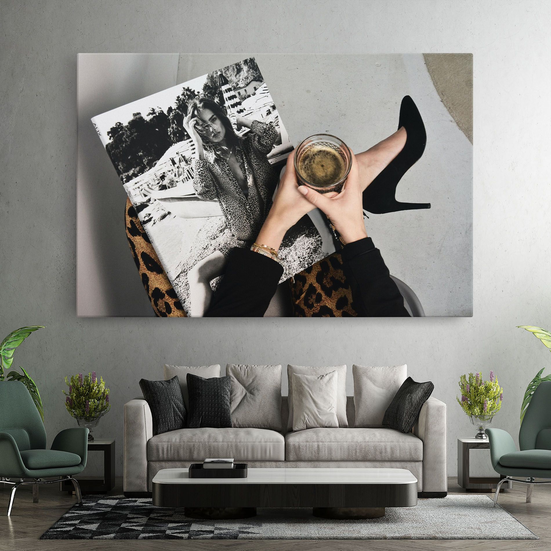 Black Shoes Holding Coffee mockup 7