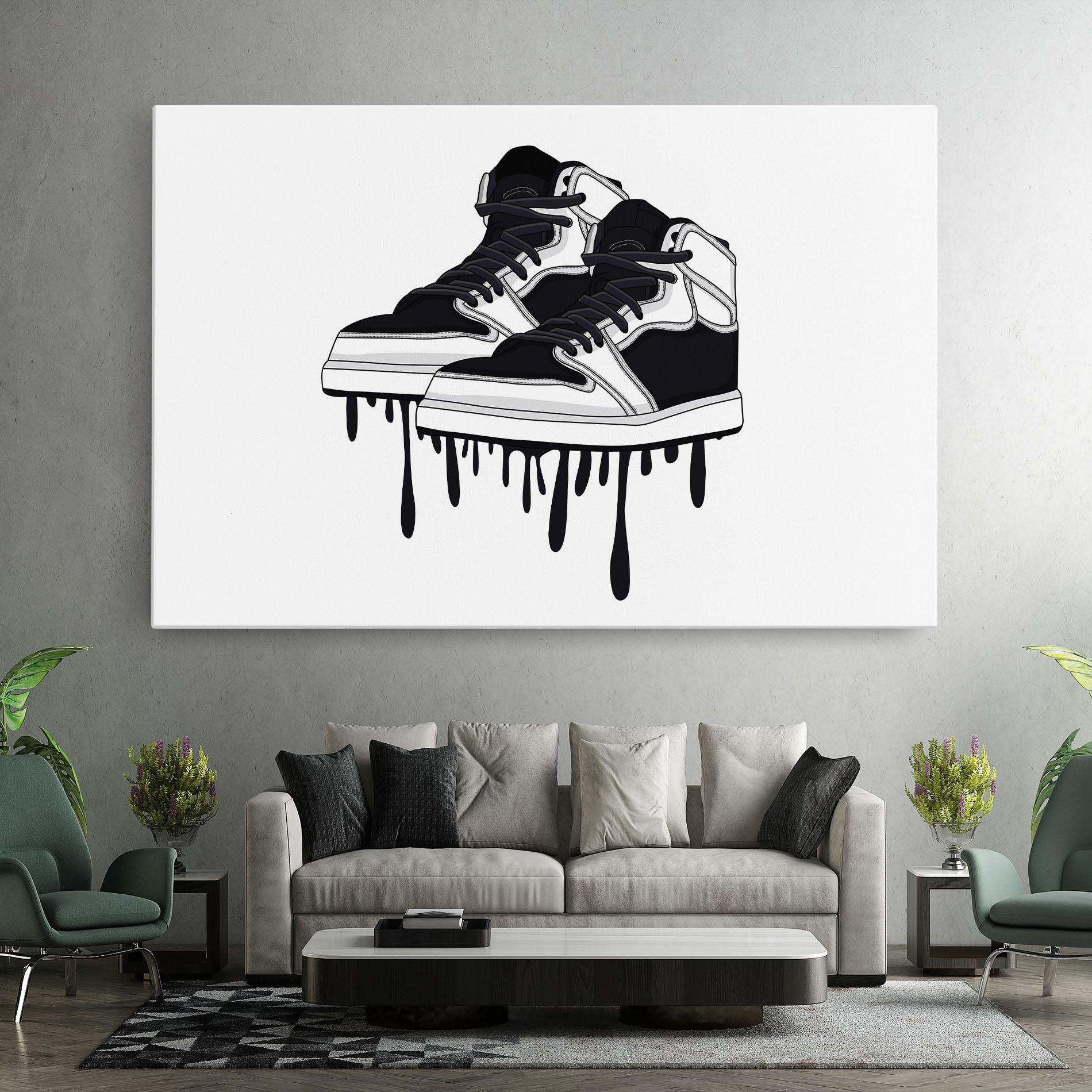 Leinwandbild Black White Shoes mockup 7