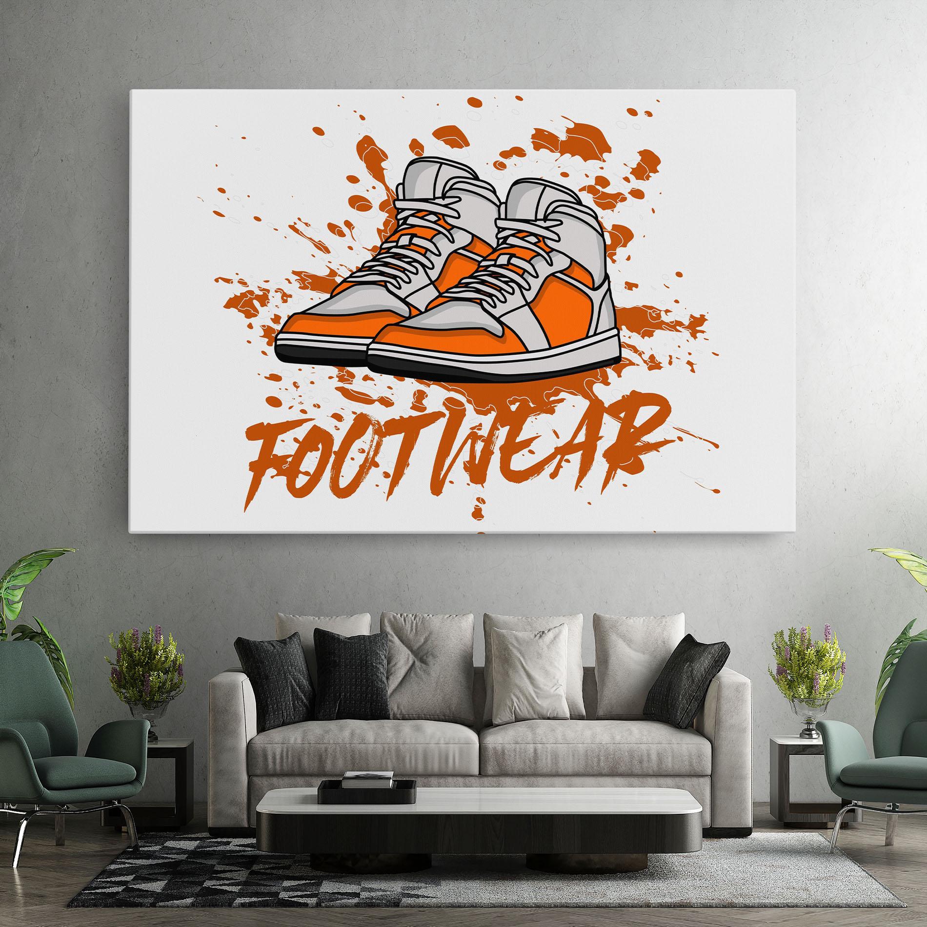 Leinwandbild Orange Footwear mockup 7