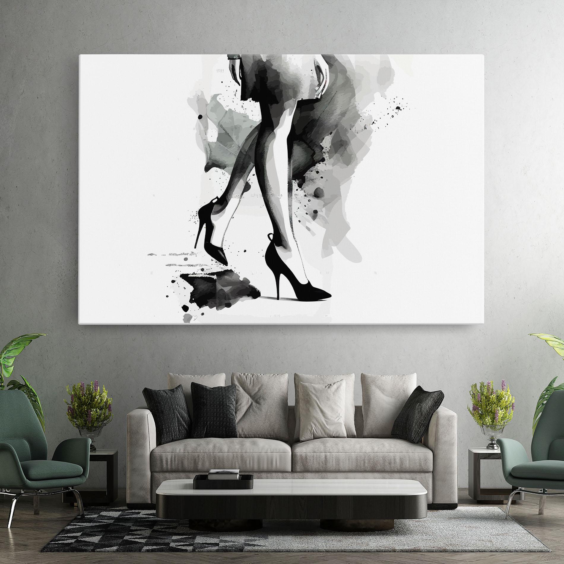 Leinwandbild Watercolor Shoes mockup 7