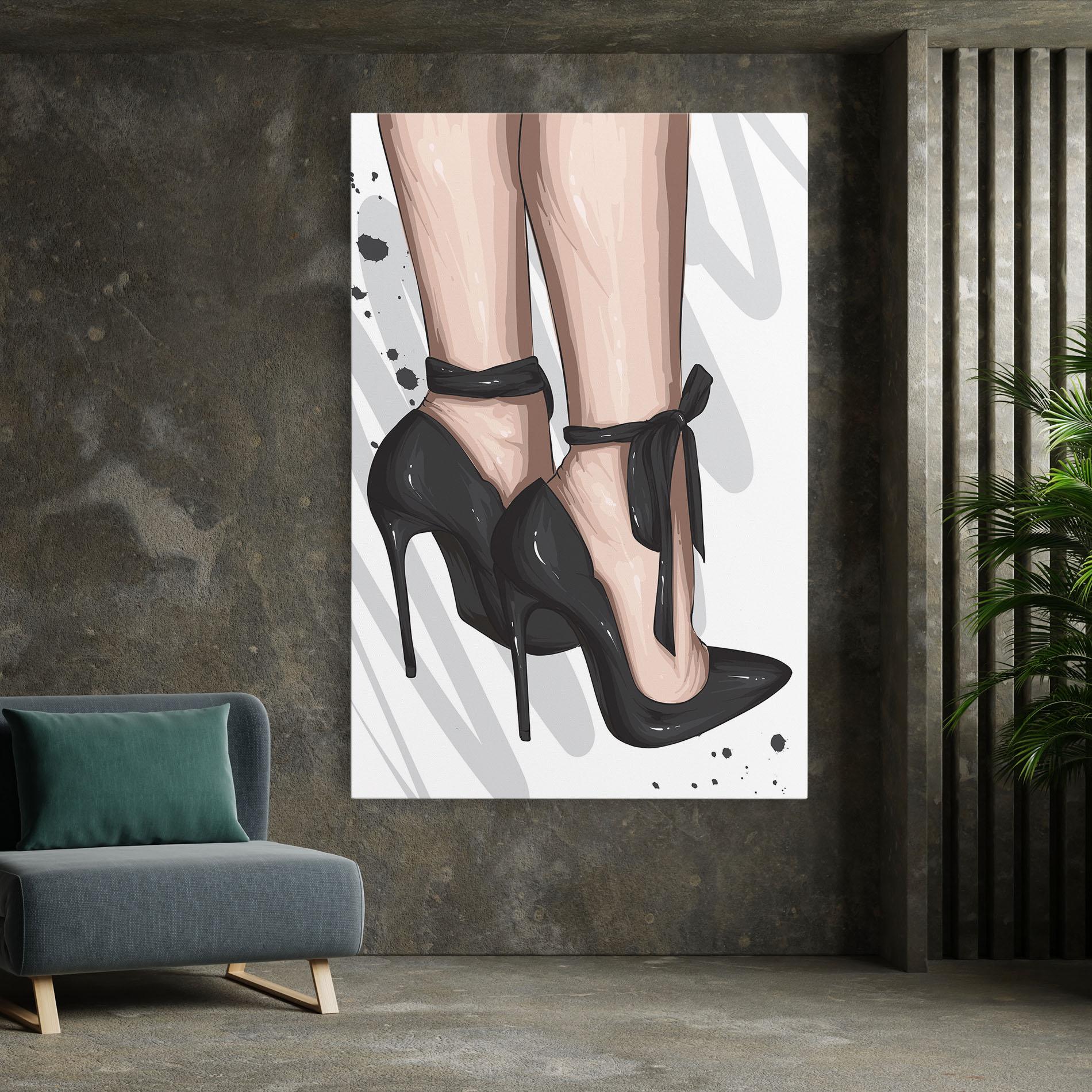 Leinwandbild Black Woman Shoes mockup 7