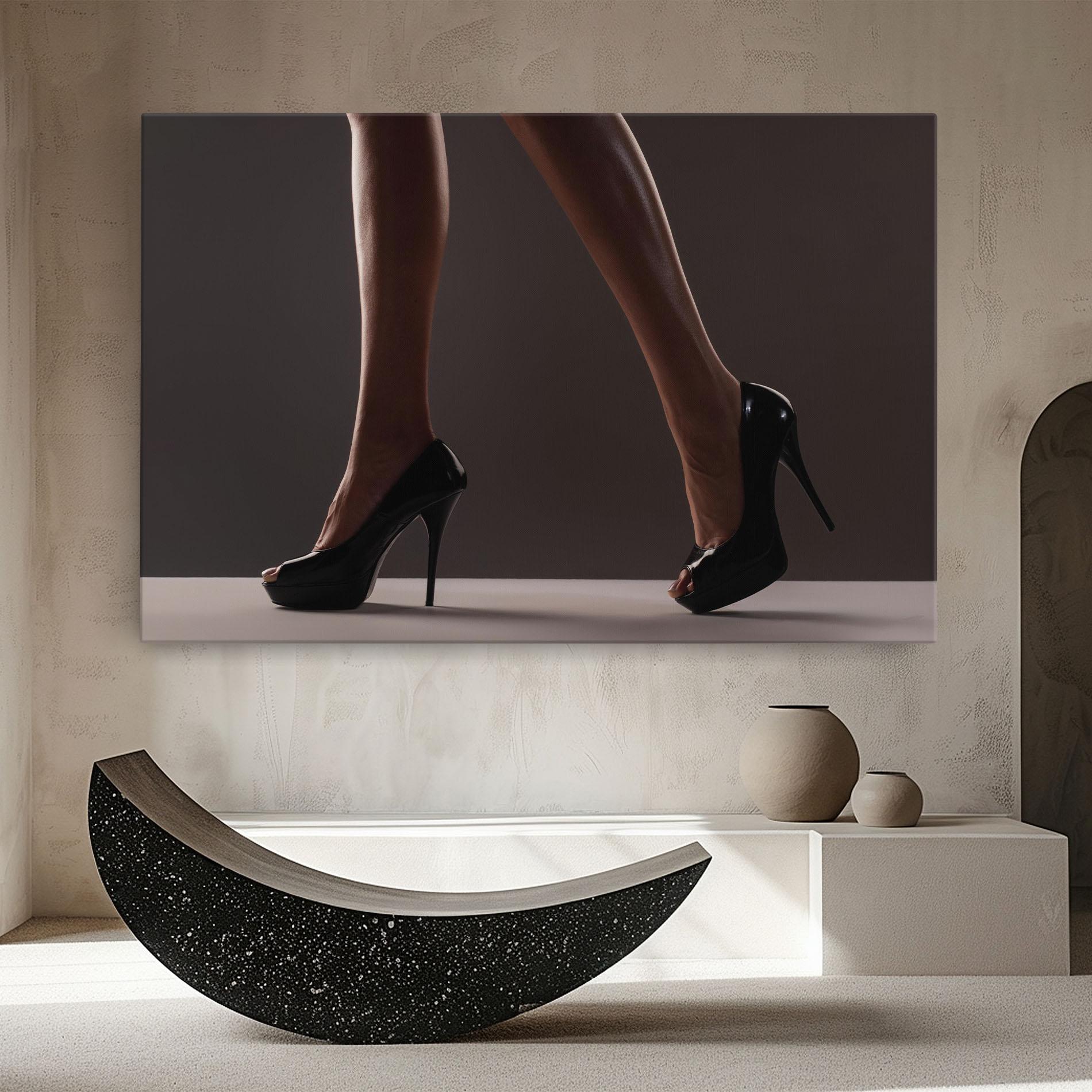 Leinwandbild Black High Heels mockup 8
