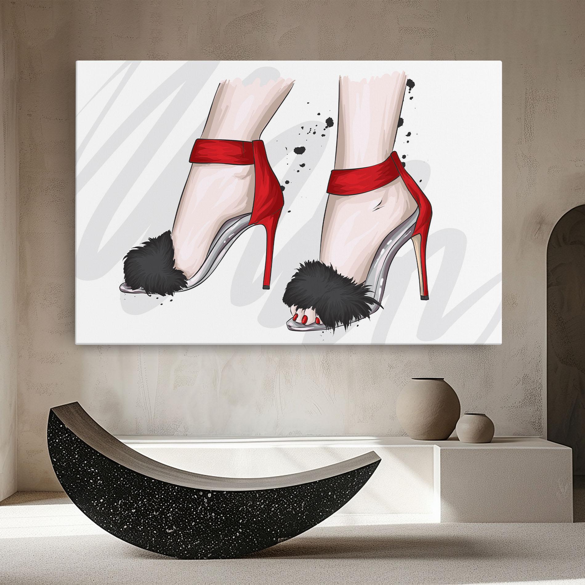 Leinwandbild Black Red Heels mockup 8
