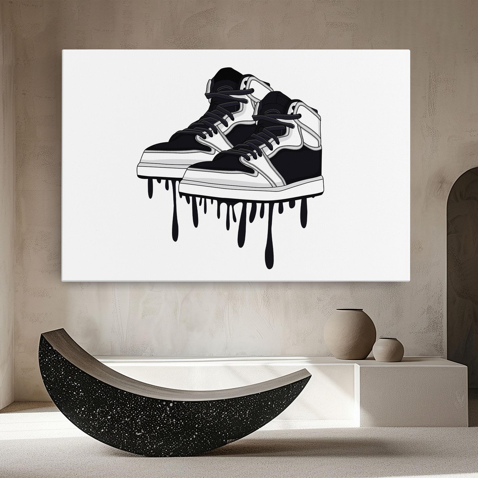 Leinwandbild Black White Shoes mockup 8