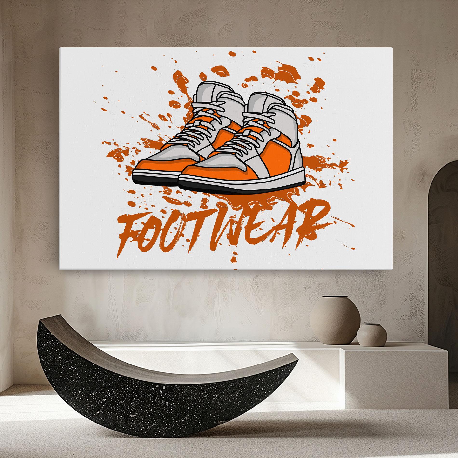 Leinwandbild Orange Footwear mockup 8