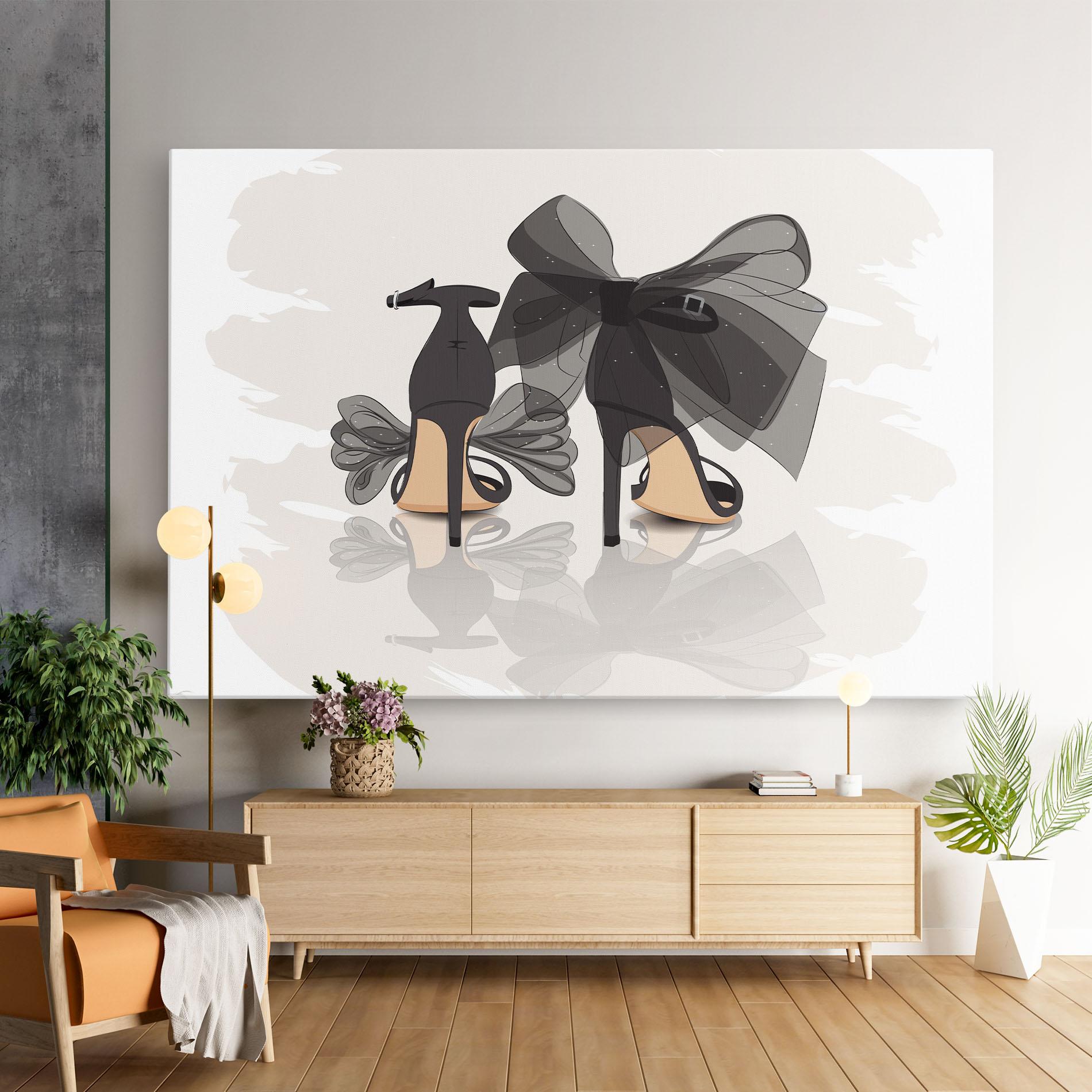 Leinwandbild Black Bow Heels mockup 9
