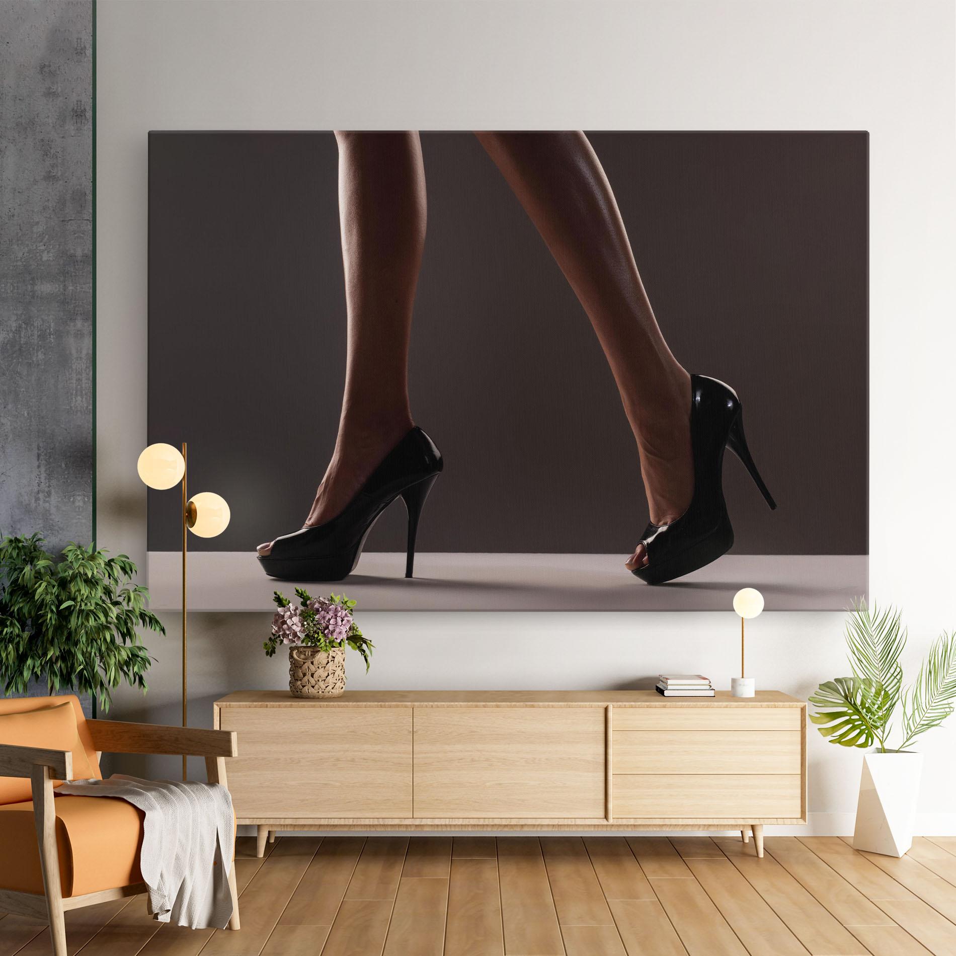 Leinwandbild Black High Heels mockup 9