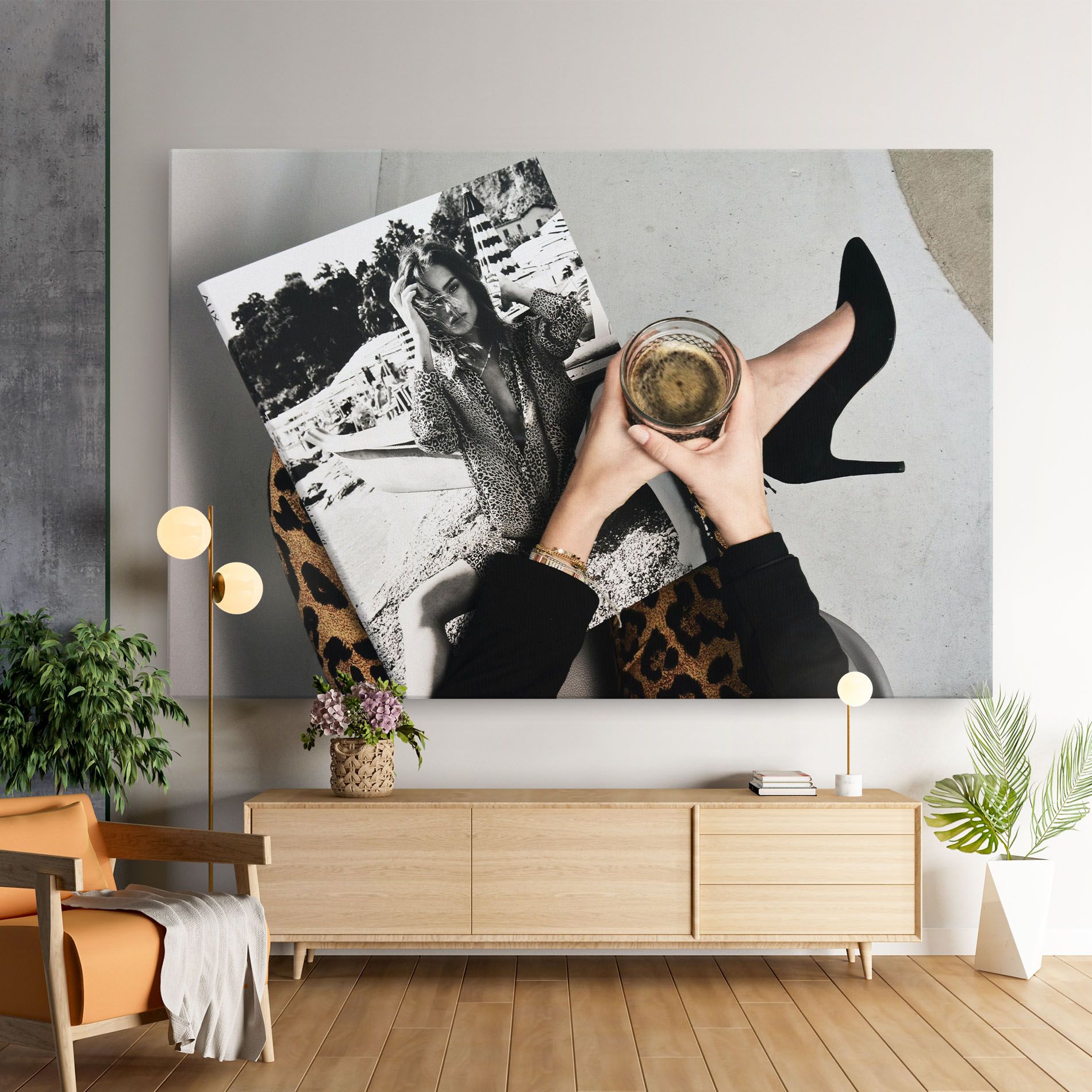 Black Shoes Holding Coffee mockup 9