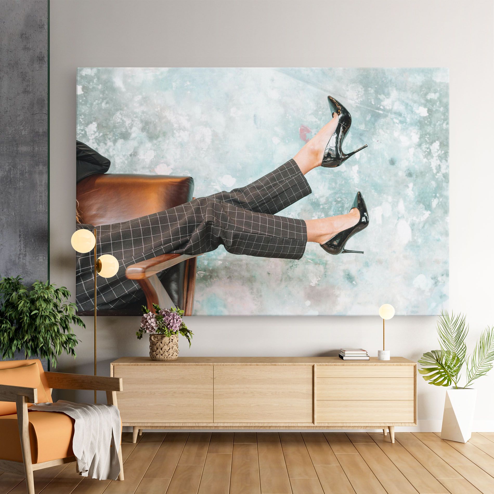 Black Shoes On Chair mockup 9