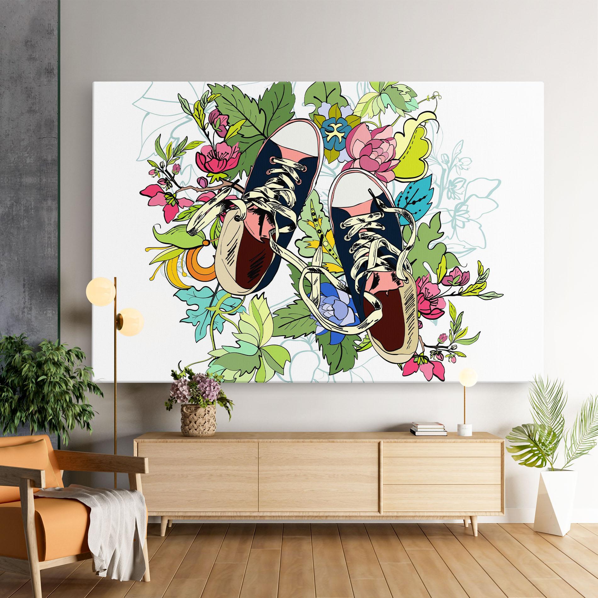Leinwandbild Flower Shoes mockup 9