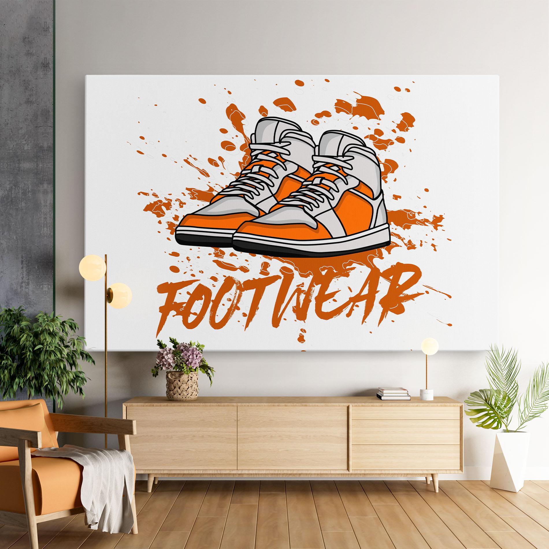 Leinwandbild Orange Footwear mockup 9
