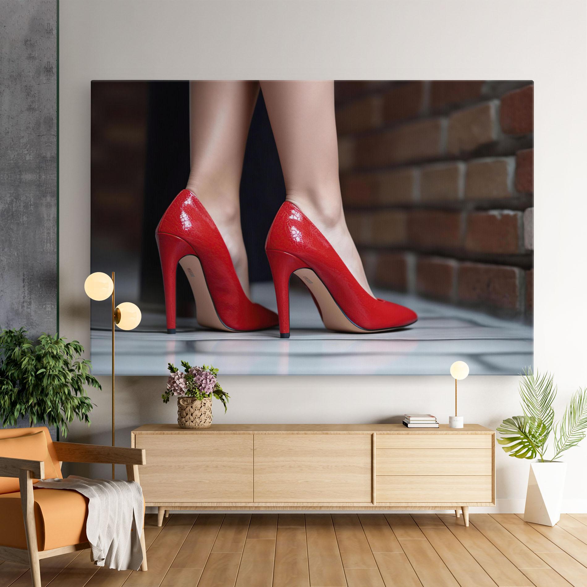 Leinwandbild Sexy Red Heels mockup 9