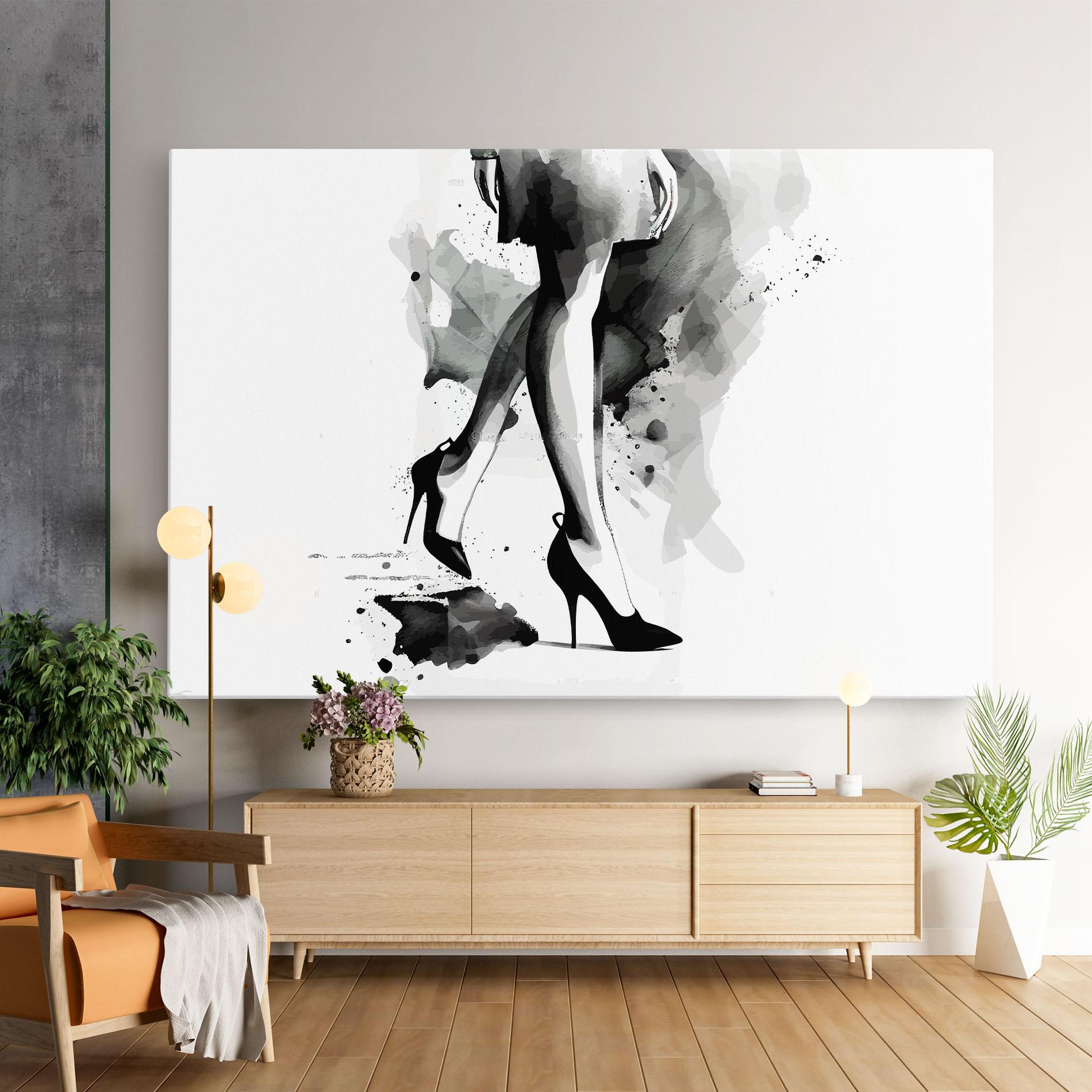 Leinwandbild Watercolor Shoes mockup 9