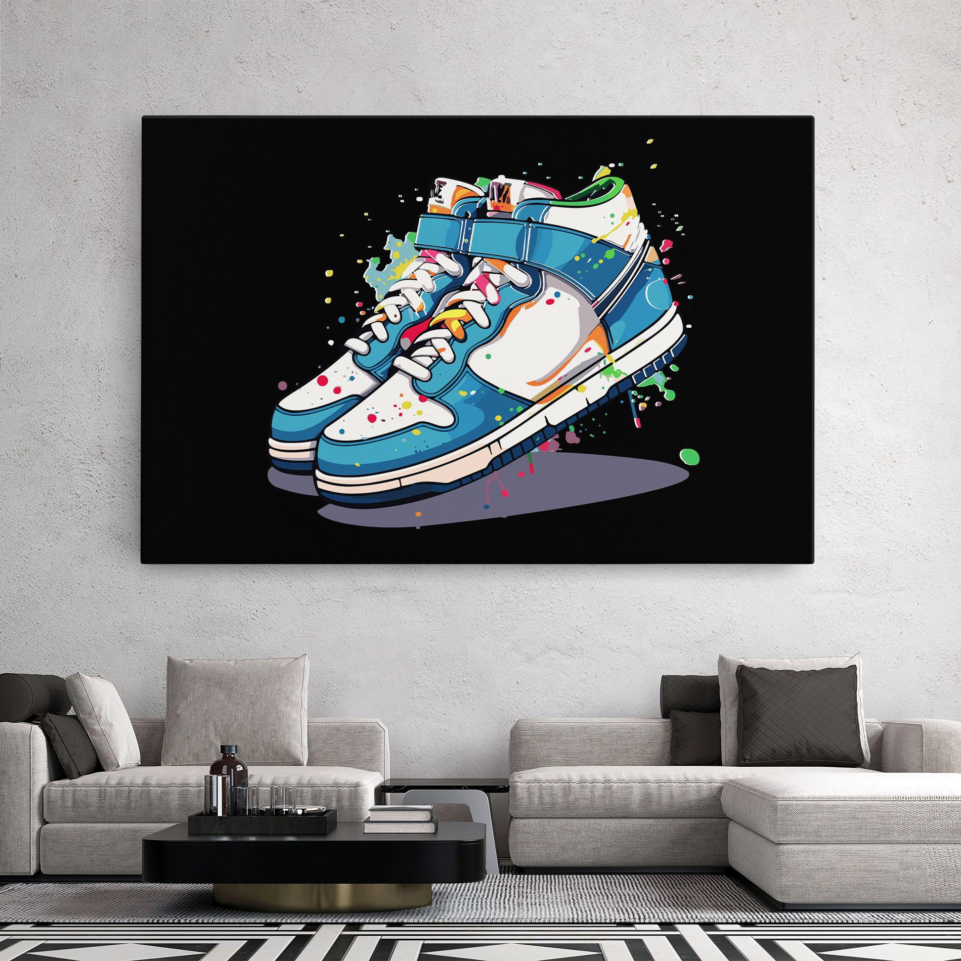 Leinwandbild Shoes Splash Color mockup 2